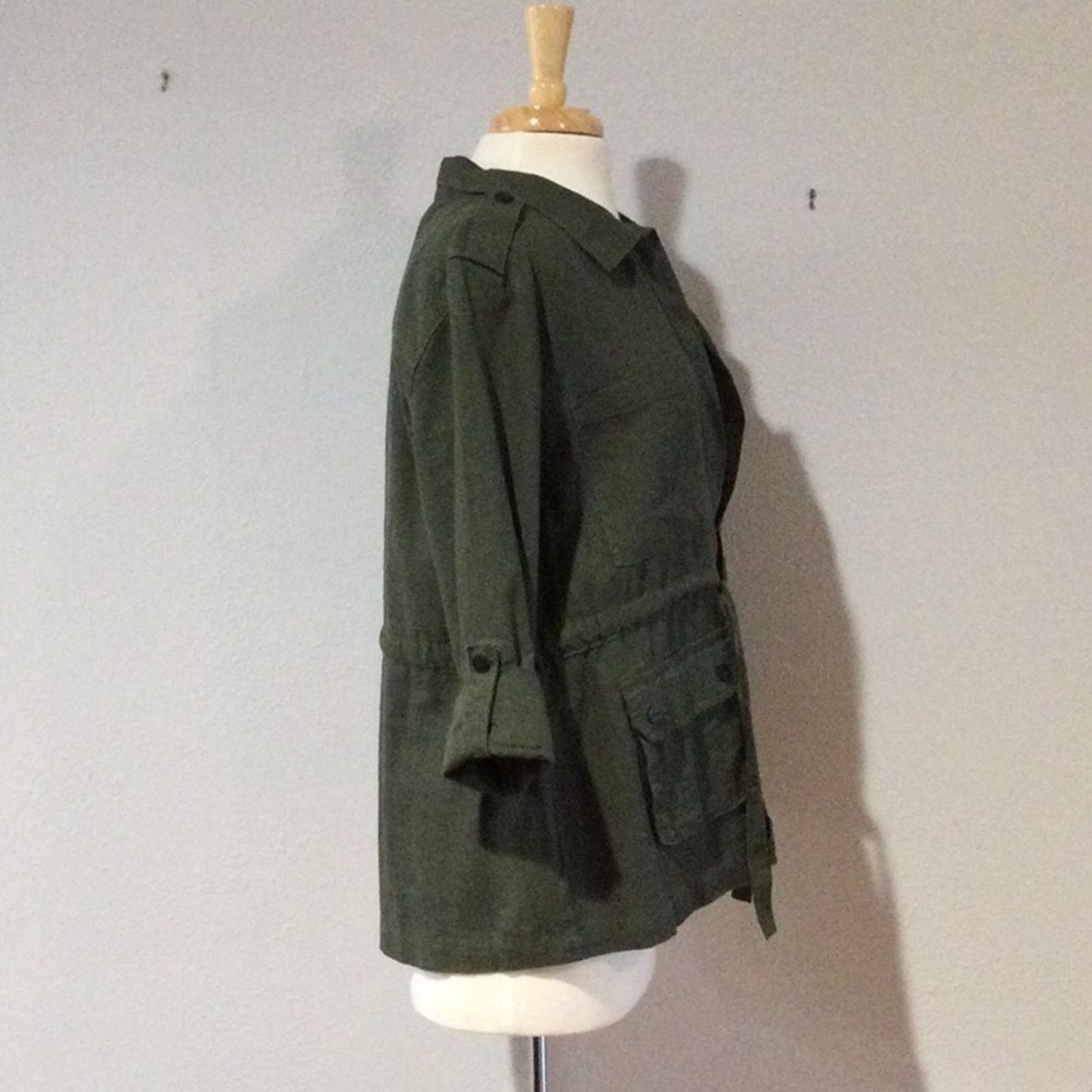 Sanctuary Sanctuary Army Green Rolltab Sleeve Lightweight Jacket Sz M Size M / US 6-8 / IT 42-44 - 6 Thumbnail