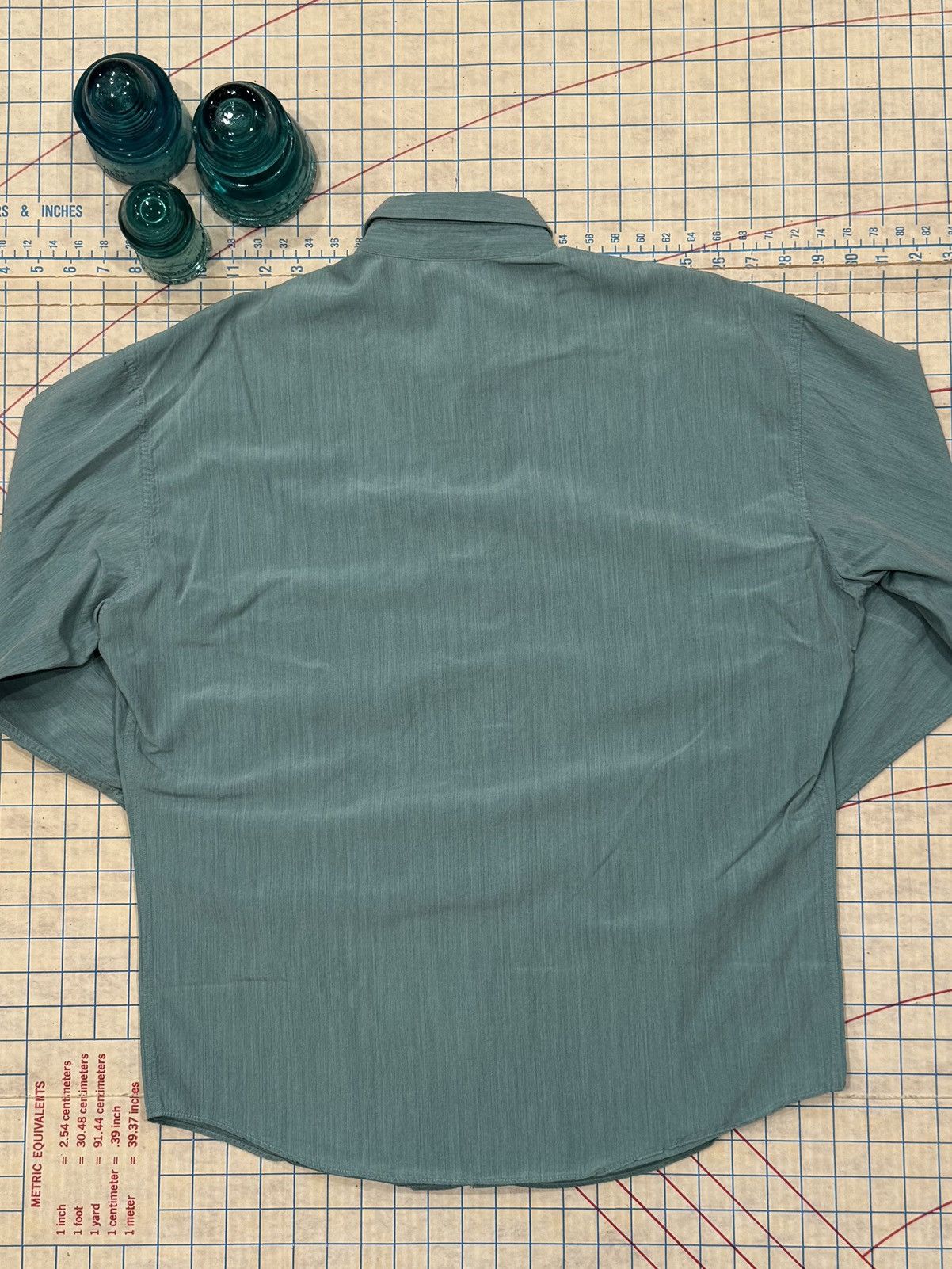 Versace Vintage Gianni Versace Rare Single Colour Blue Silk ButtonUp Size US L / EU 52-54 / 3 - 11 Thumbnail