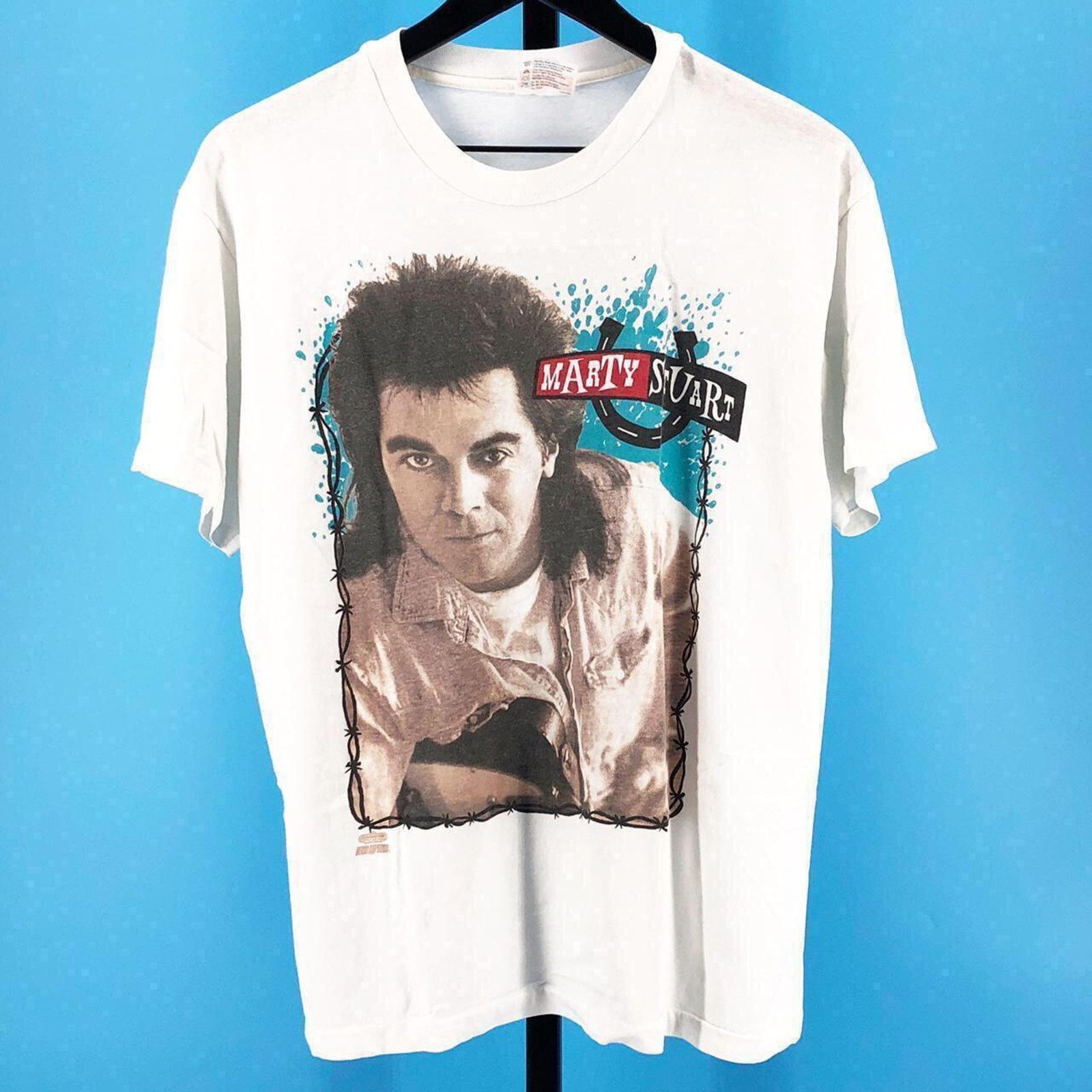 Hanes × Vintage Marty Stuart 1992 This One's Gonna Hurt You Tour Tshirt Size US L / EU 52-54 / 3 - 1 Thumbnail