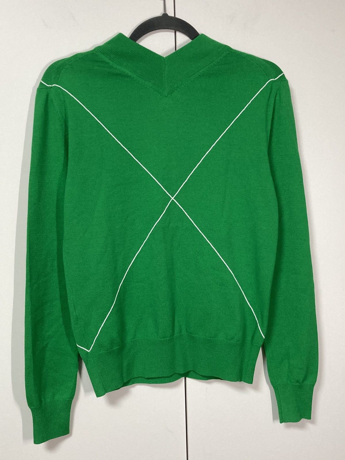 Bottega Veneta Bottega Veneta Wool Contrast Stitch V-Neck Sweater Size S / US 4 / IT 40 - 2 Thumbnail