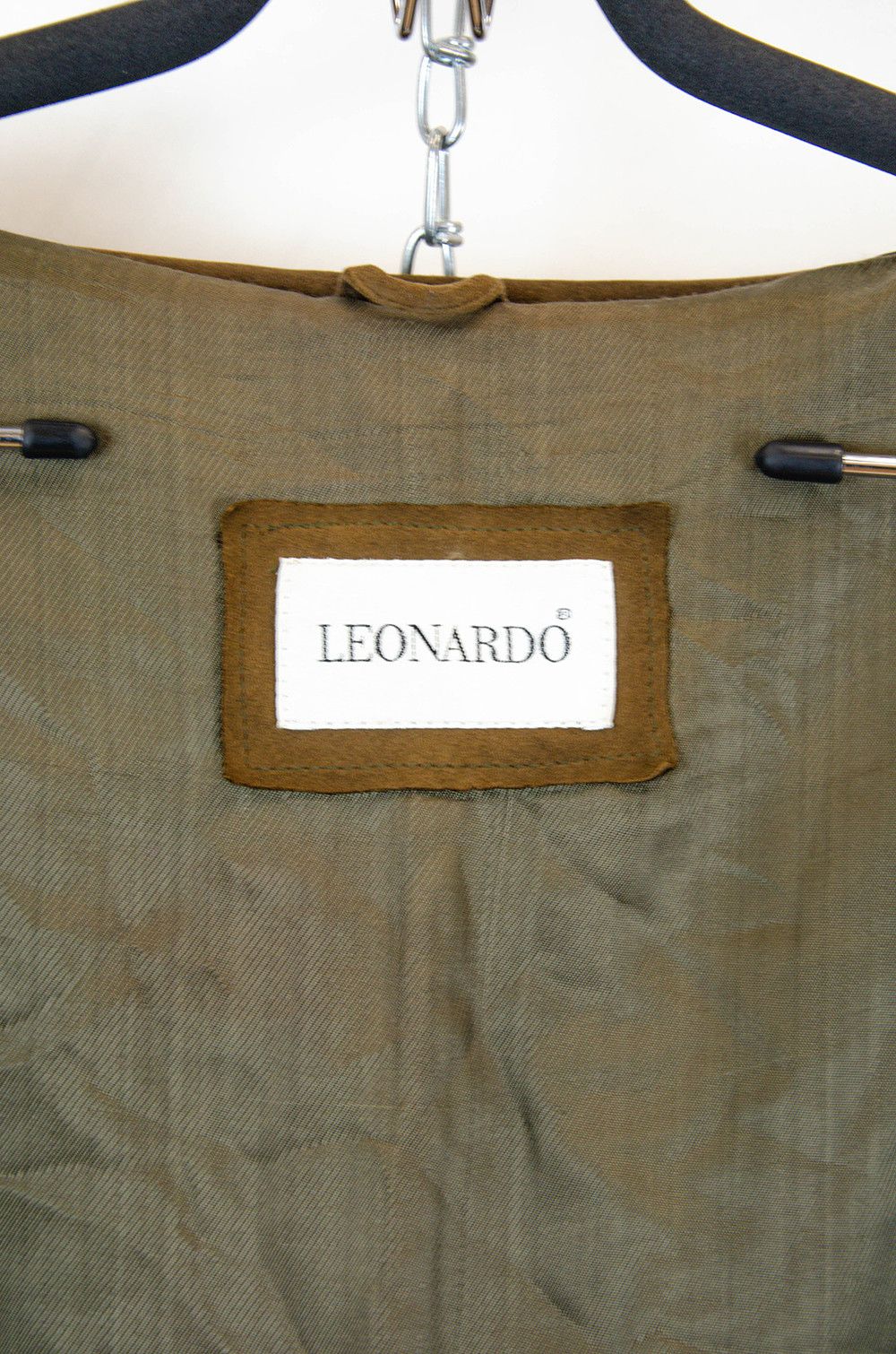 Leonardo Vintage Suede Leather Car Coat Brown EU 52