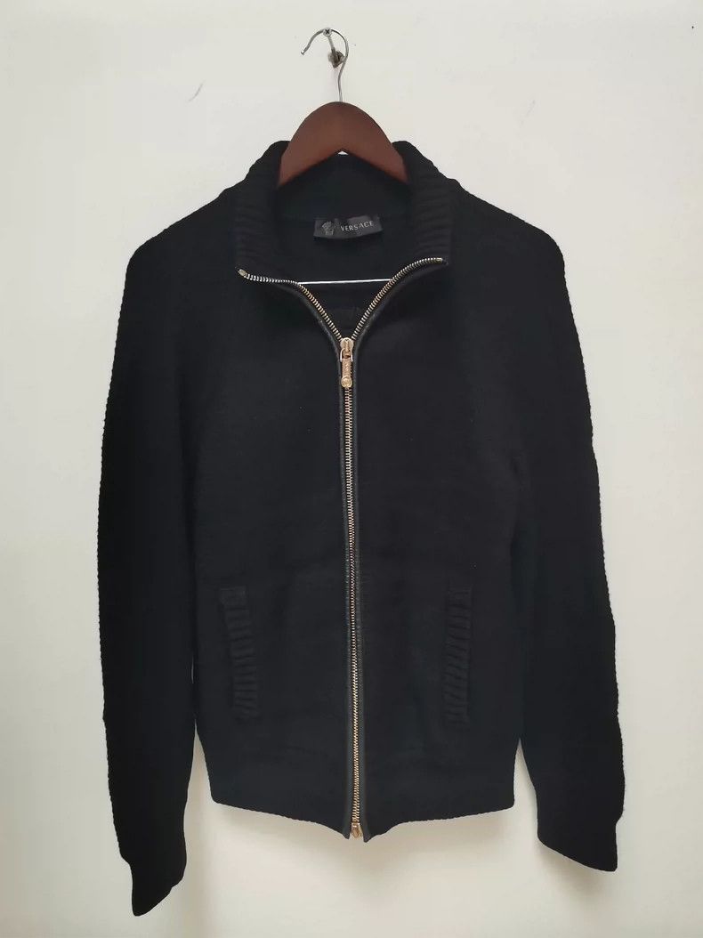 Versace Versace Wool Leather Trim Jacket - dmc Size US M / EU 48-50 / 2 - 1 Thumbnail