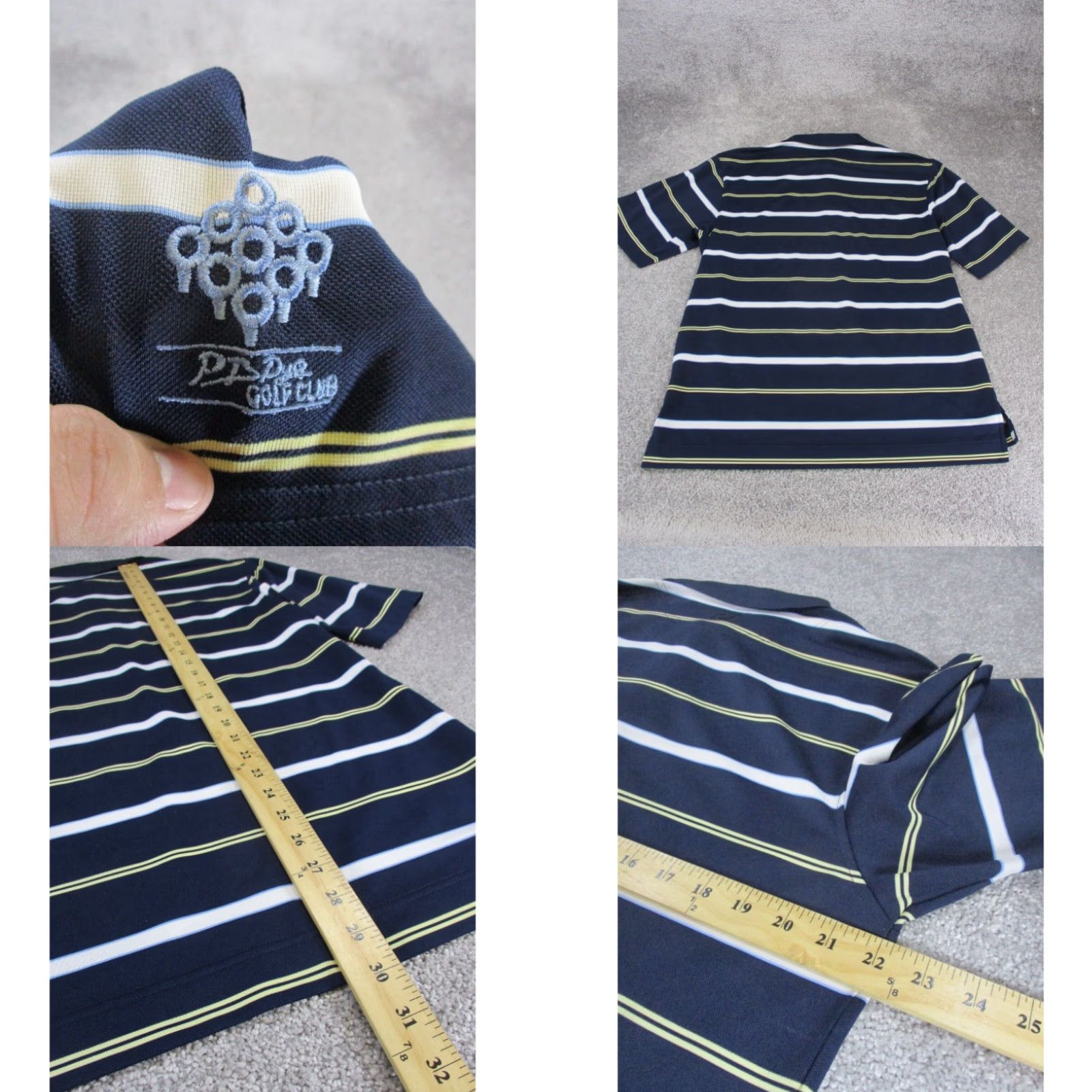 Footjoy FootJoy Mens Golf Polo Shirt Short Sleeve Medium Navy Blue Striped Breathable Regular Fit Size US M / EU 48-50 / 2 - 4 Thumbnail