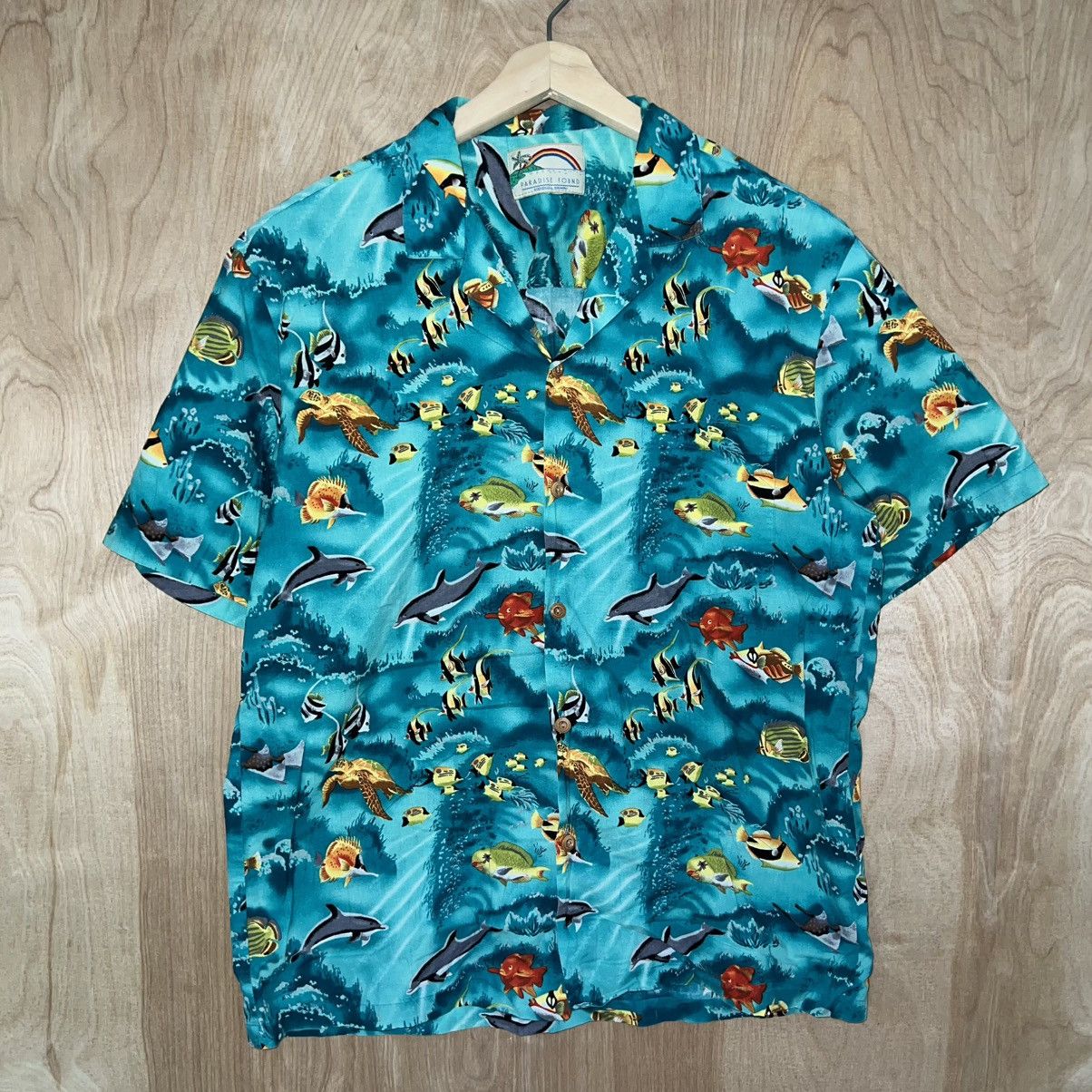 Paradise Found × Vintage MEN’S PARADISE FOUND UNDERWATER FISH ANIMALS HAWAIIAN SHIRT Size US L / EU 52-54 / 3 - 1 Thumbnail