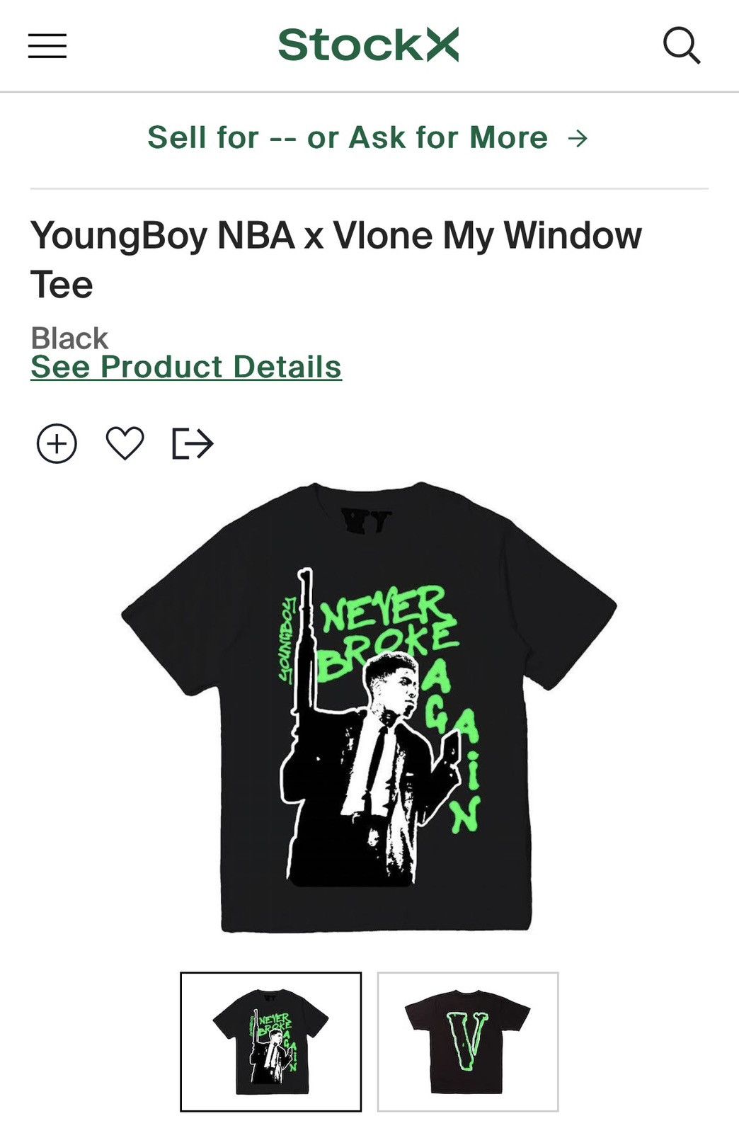 Vlone outlet x nba youngboy my window tee