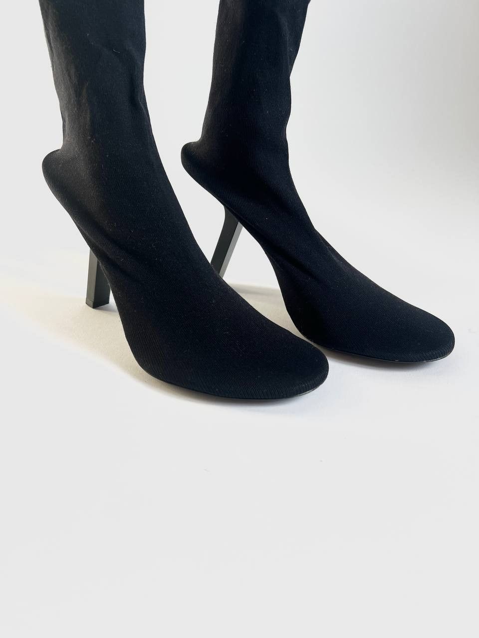 Balenciaga BALENCIAGA Black Stretch Heeled Sock Boots Size US 7.5 / IT 37.5 - 5 Thumbnail