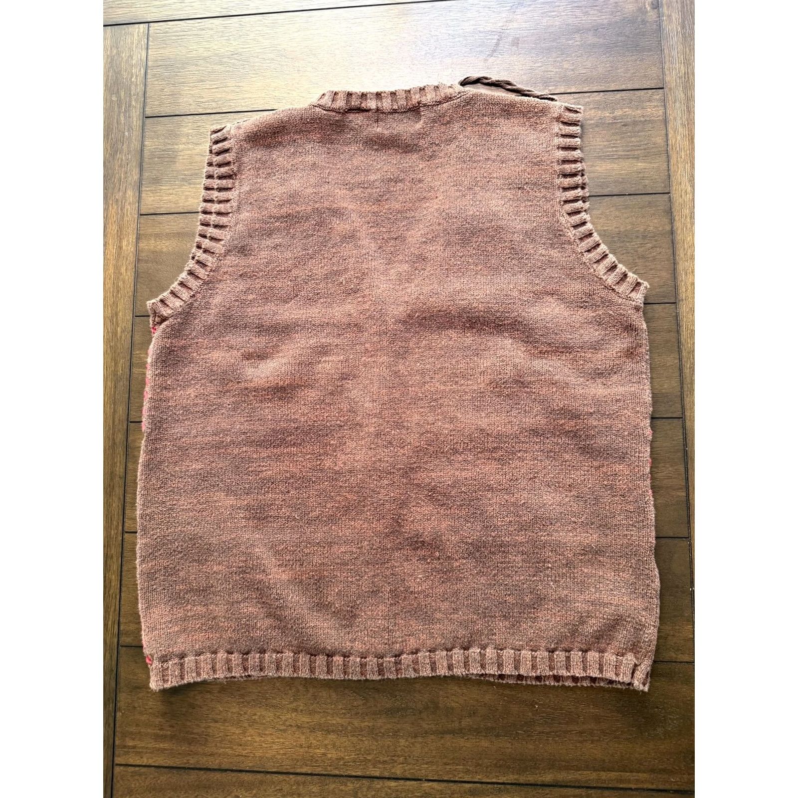 Vintage VINTAGE White Stag Sweater Vest Womens 22W/24W Brown Knit Embroidered Animals Geometric Button Front V-Neck Sleeveless Ramie Cotton Knit Womens Size 3XL / US 20-22 - 7 Thumbnail