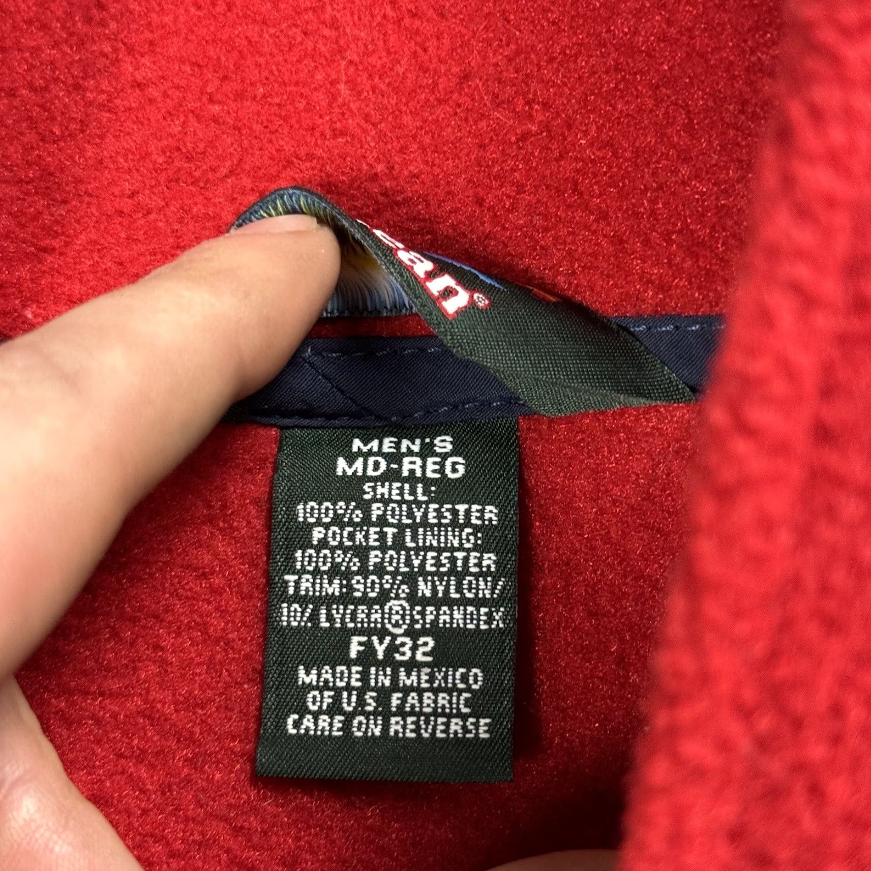Vintage VTG MENS LL BEAN 1/4 PILE FLEECE CHERRY RED MEDIUM OUTDOOR HIKING JACKET SWEATER Size US M / EU 48-50 / 2 - 6 Thumbnail