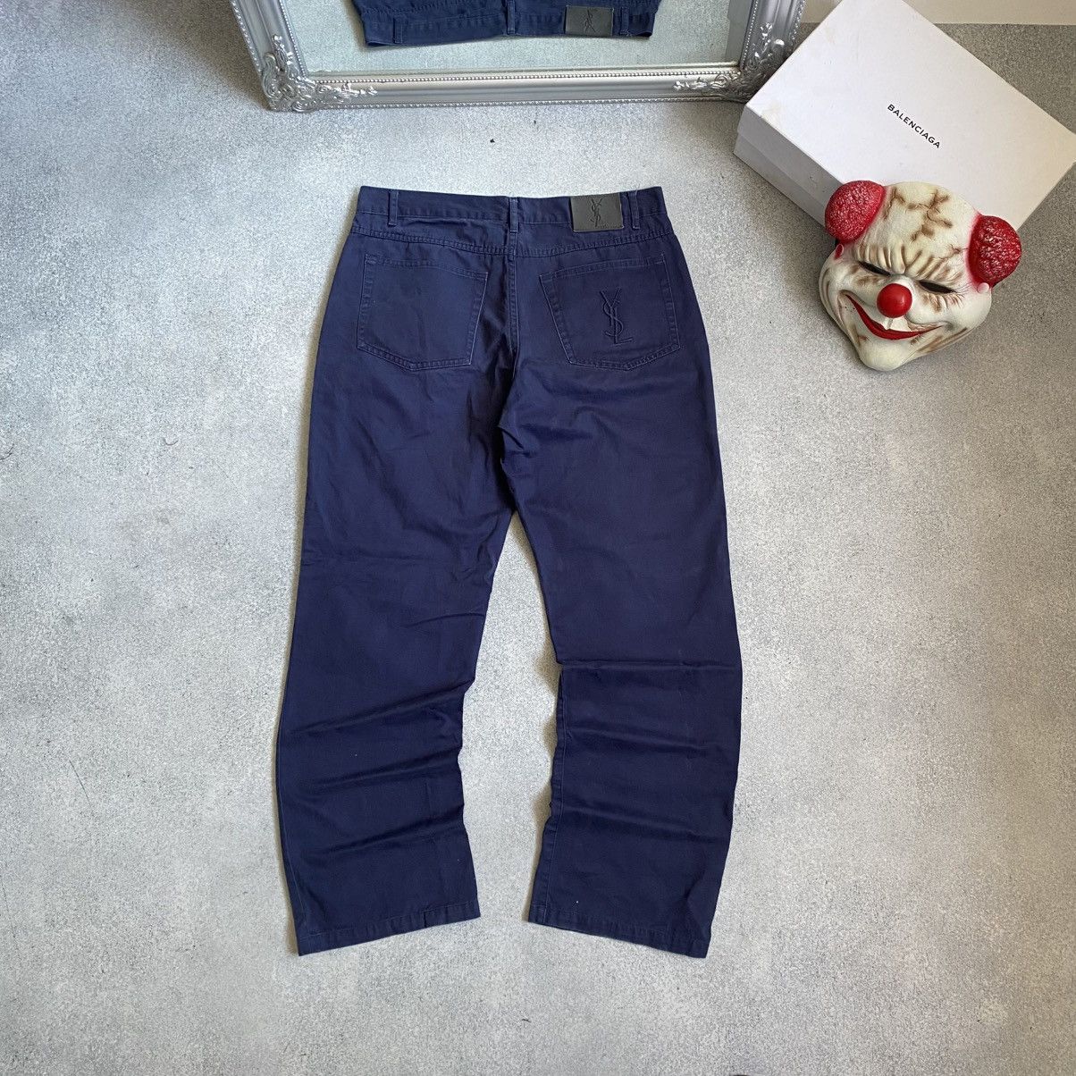 Yves Saint Laurent Vintage Yves Saint Laurent jeans YSL Embroidered big logo Size US 34 / EU 50 - 1 Thumbnail