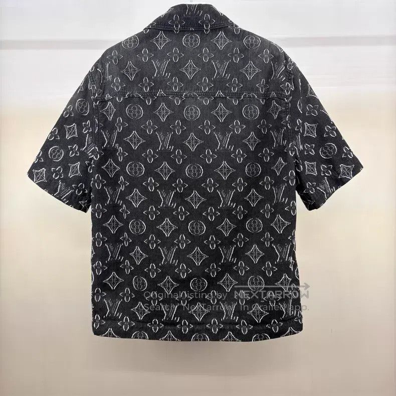 Louis Vuitton Louis Vuitton Embroidered full logo short-sleeved denim sh Size US M / EU 48-50 / 2 - 1 Thumbnail