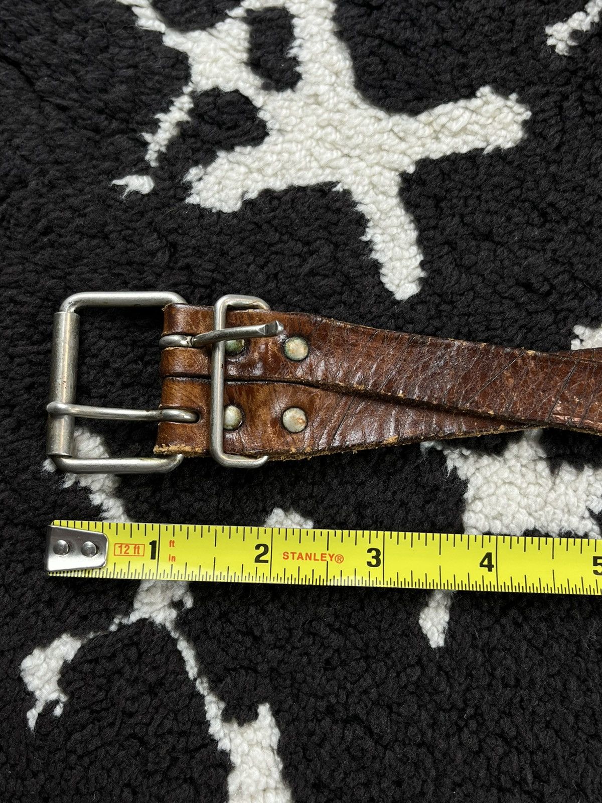 Undercover SS04 Undercover Gold Studded Double Strap Leather Belt Size ONE SIZE - 6 Thumbnail