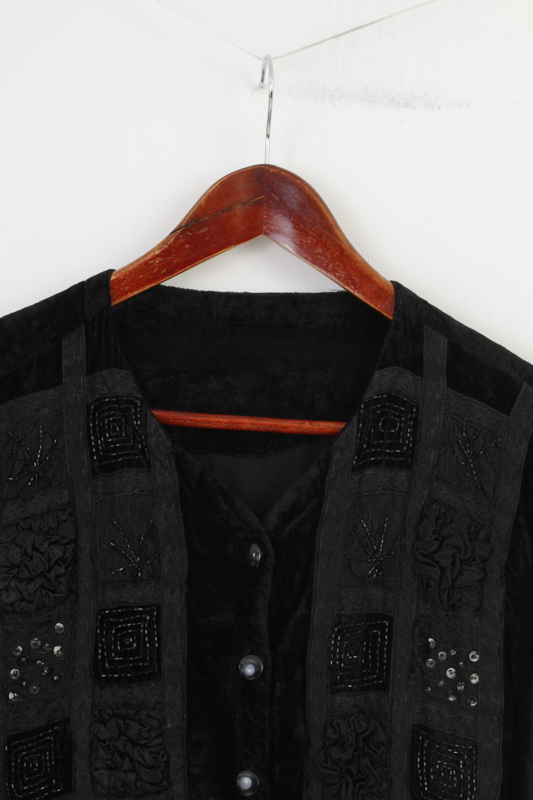 Vintage Vintage Woman M Jacket Black Buttons Long Sleeve 10256 Size M / US 6-8 / IT 42-44 - 3 Thumbnail
