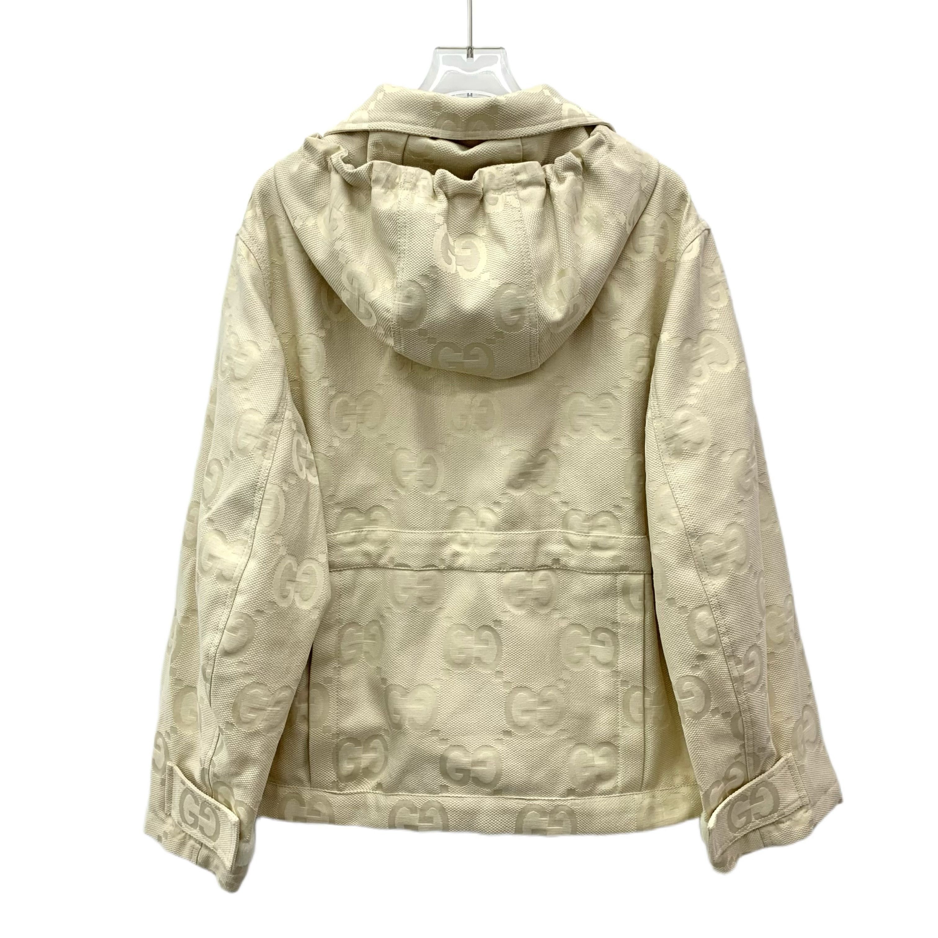 Gucci Gucci Beige Logo Jacquard Zip-Up Hoodie (Size XS) Size XS / US 0-2 / IT 36-38 - 7 Thumbnail