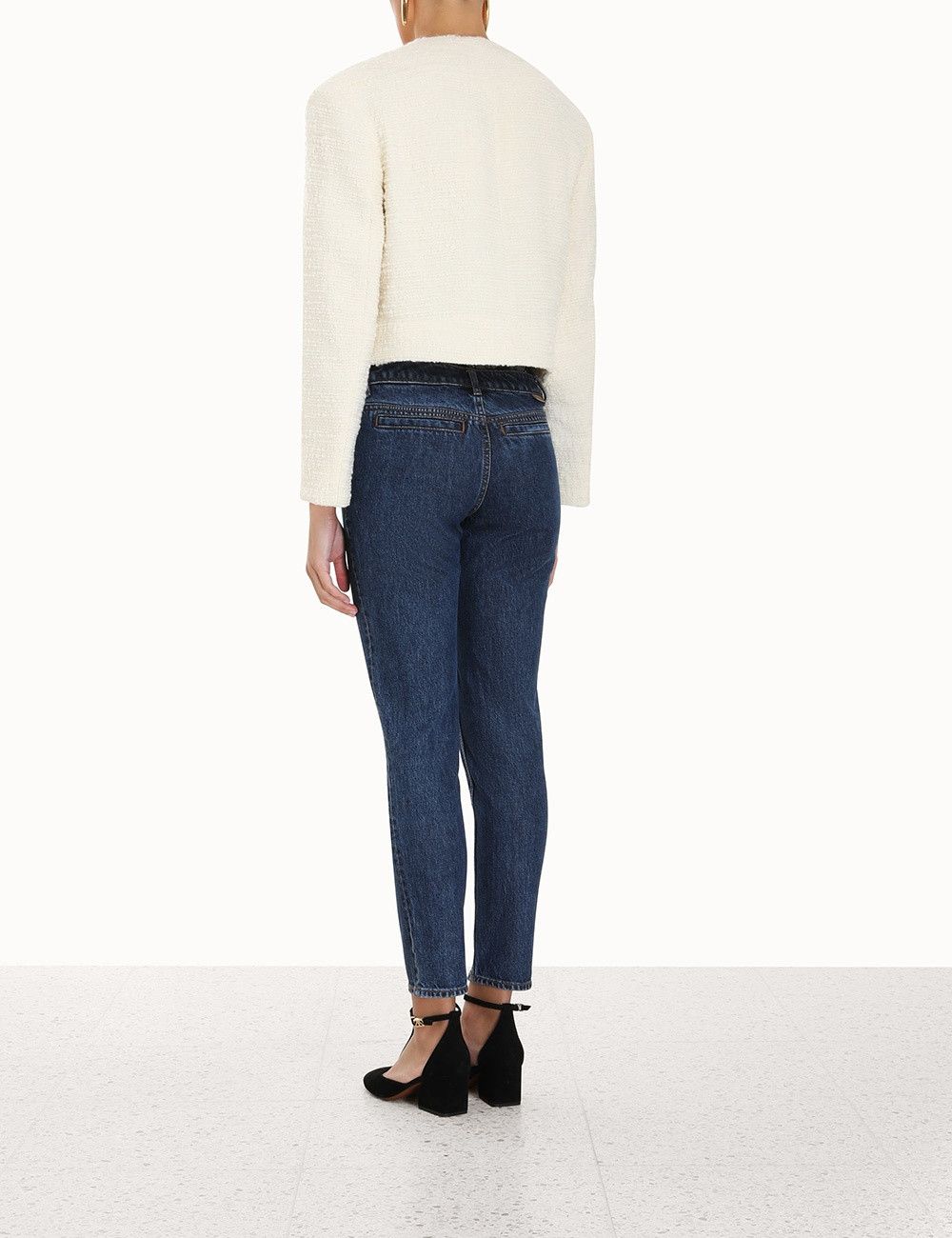 Zimmermann oc11z0225 Luminosity Cropped Blazer in Ivory Size M / US 6-8 / IT 42-44 - 4 Thumbnail