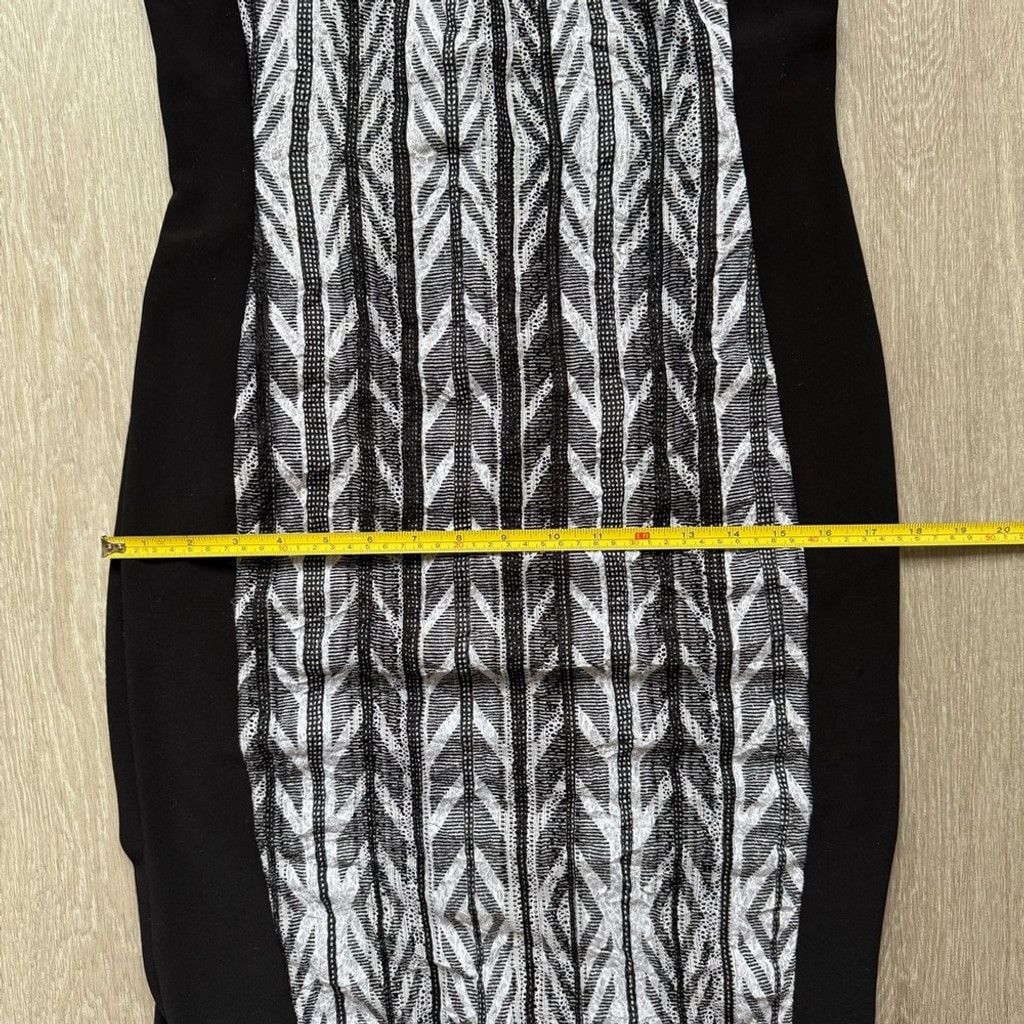 Picadilly Fashion Black and White Sheath Dress V-neck