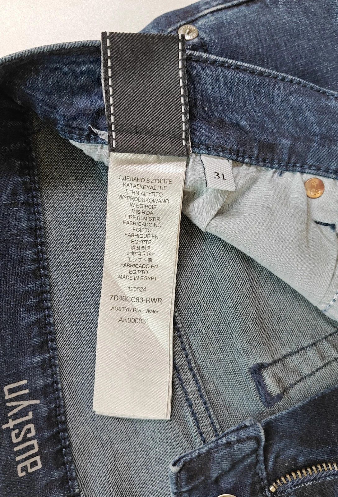 7 For All Mankind 7 For All ManKind Austyn River Water Straight Jeans T / 6061 Size US 31 - 8 Thumbnail