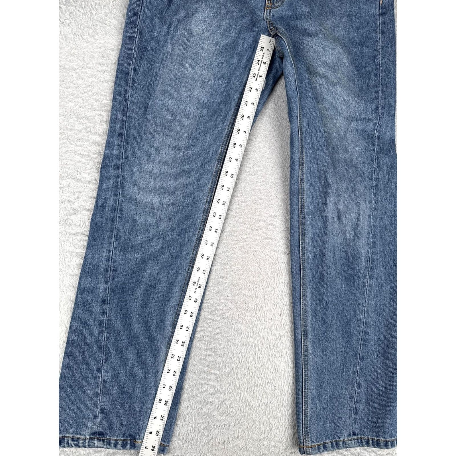 Vintage Future Collective Jeans Womens 8 Blue Straight 5-Pocket Denim Zipper Button Rise High-Rise Minor Branding Mens Womens Girls Size 30" / US 8 / IT 44 - 7 Thumbnail