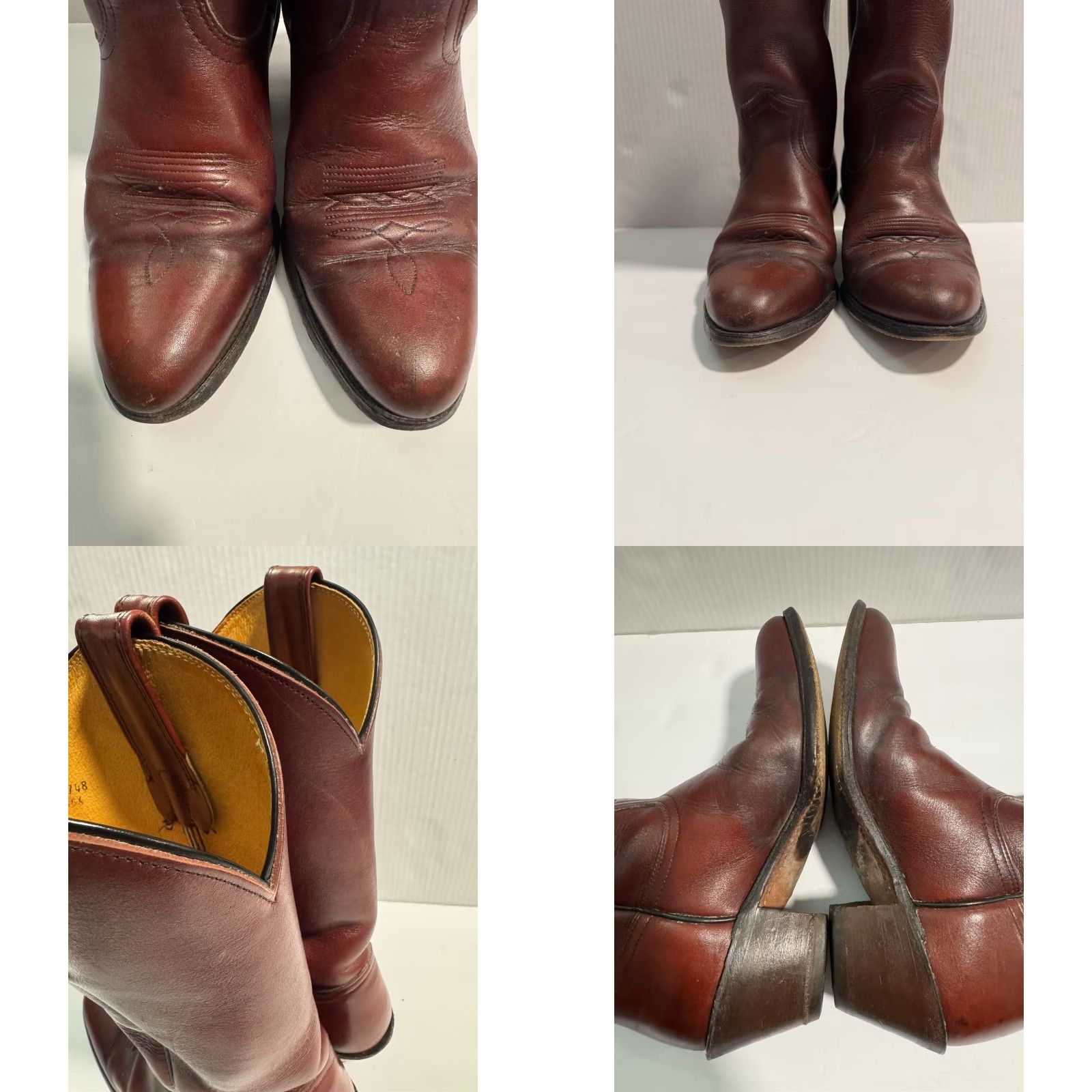 Frye VINTAGE Frye Boots Western Cowboy Leather Made in USA 9D Brown Oxblood Mens Size US 9 / EU 42 - 10 Thumbnail