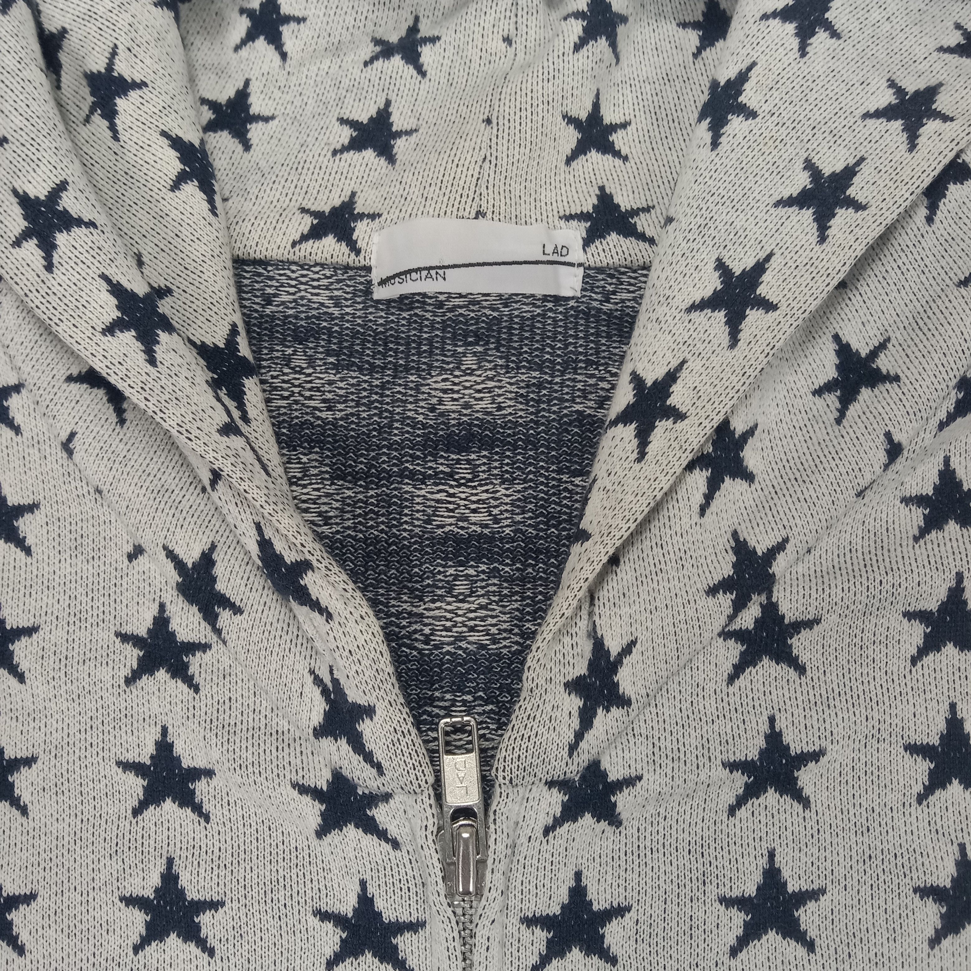 Japanese Brand × Lad Musician × Vintage Lad Musician Fullprint Star Design Streetwear Zipper Hoodies Size XS / US 0-2 / IT 36-38 - 3 Thumbnail