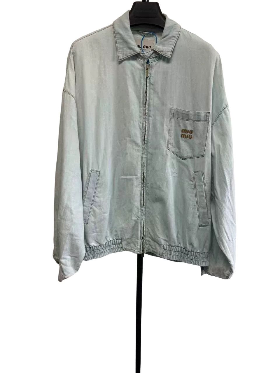 Miu Miu Miu Miu Embroidered Striped Denim Jacket Size 36 Size XS / US 0-2 / IT 36-38 - 1 Thumbnail