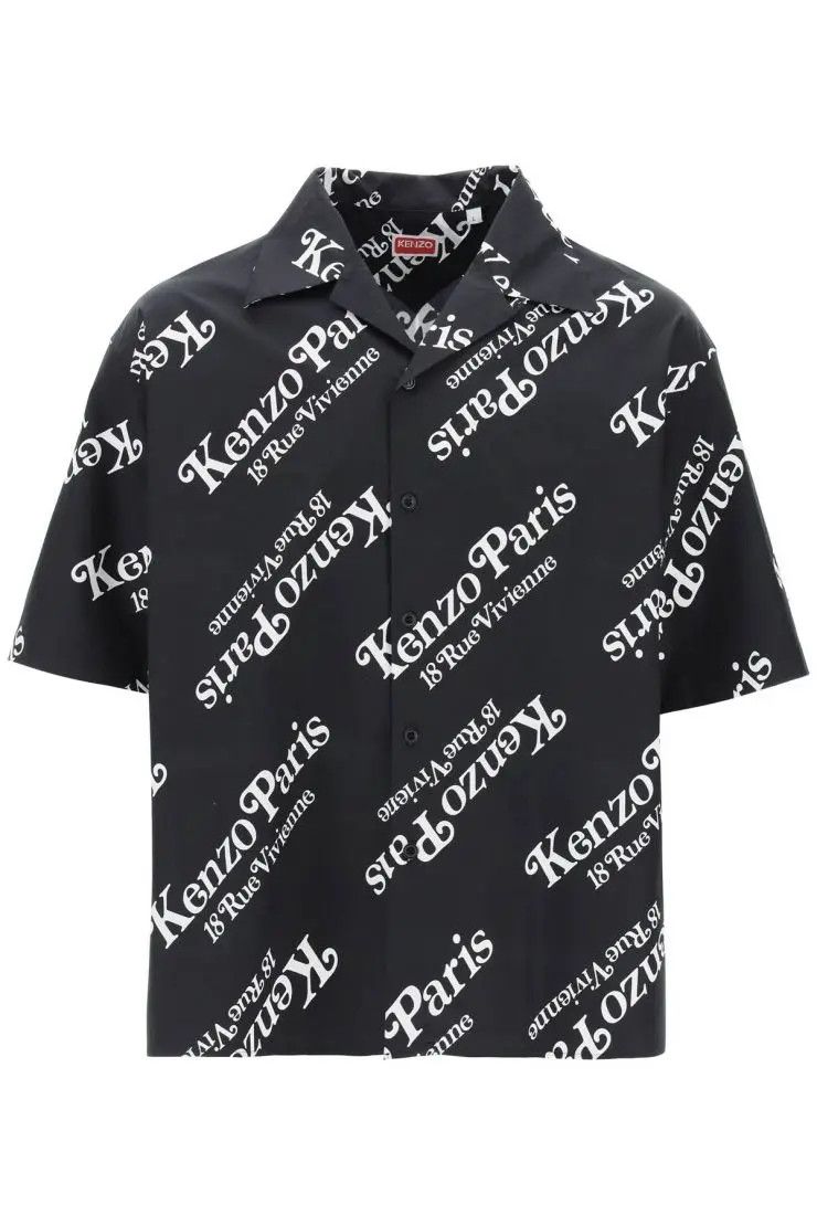 image of Kenzo O1S22I1N0324 Bowling Shirt In Black, Men's (Size Small)