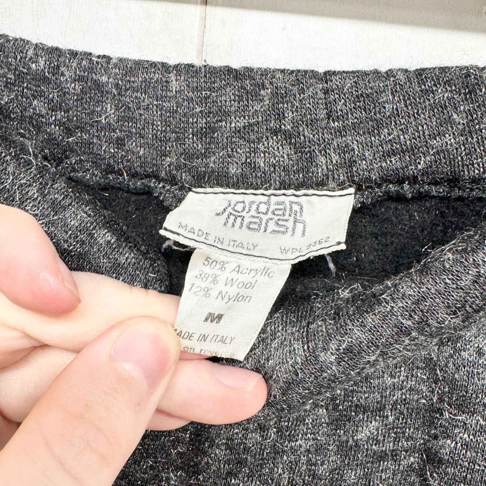 Vintage Vtg Jordan Marsh Skirt Sz Medium Gray Wool Blend Pencil Midi Size 29" - 2 Thumbnail