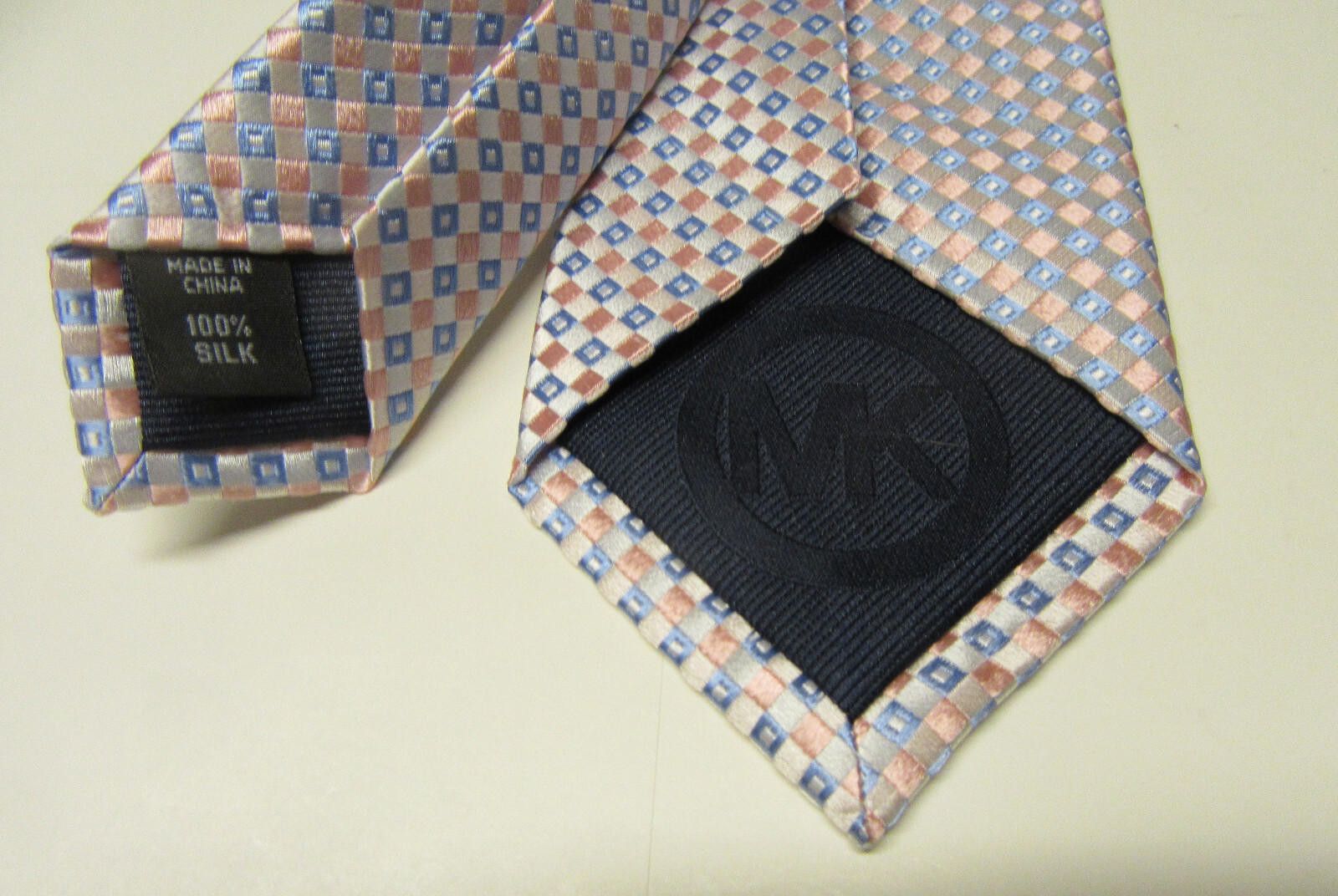 Michael Kors Michael Kors Necktie Tie Pink and Blue Diamond Pattern NWT Size ONE SIZE - 3 Thumbnail