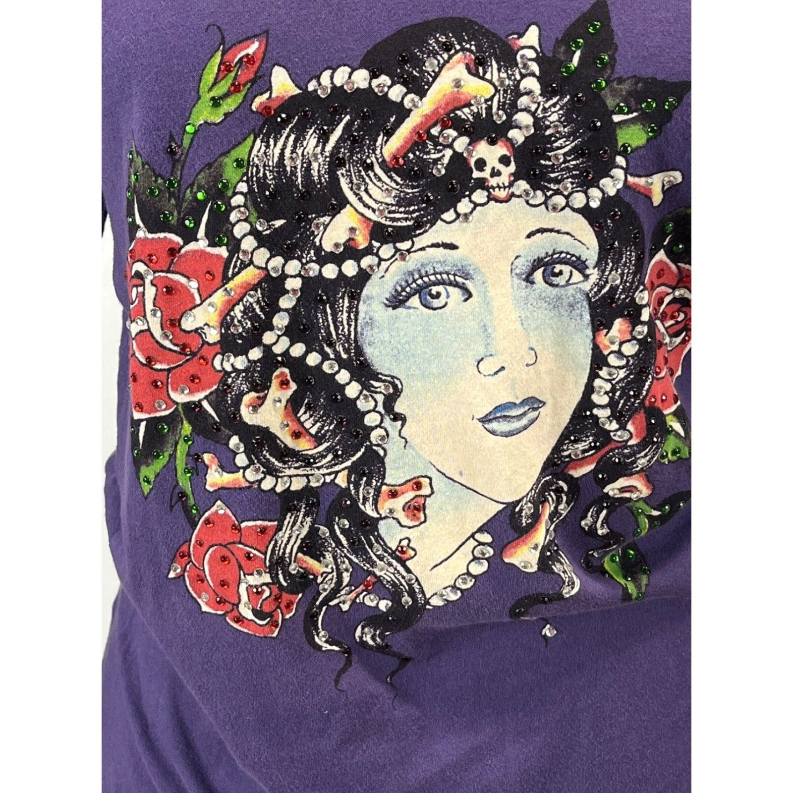Ed Hardy VINTAGE Ed Hardy Women's Mini Dress Large Purple Casual 90s Tattoo Style Y2K Size L / US 10 / IT 46 - 6 Thumbnail