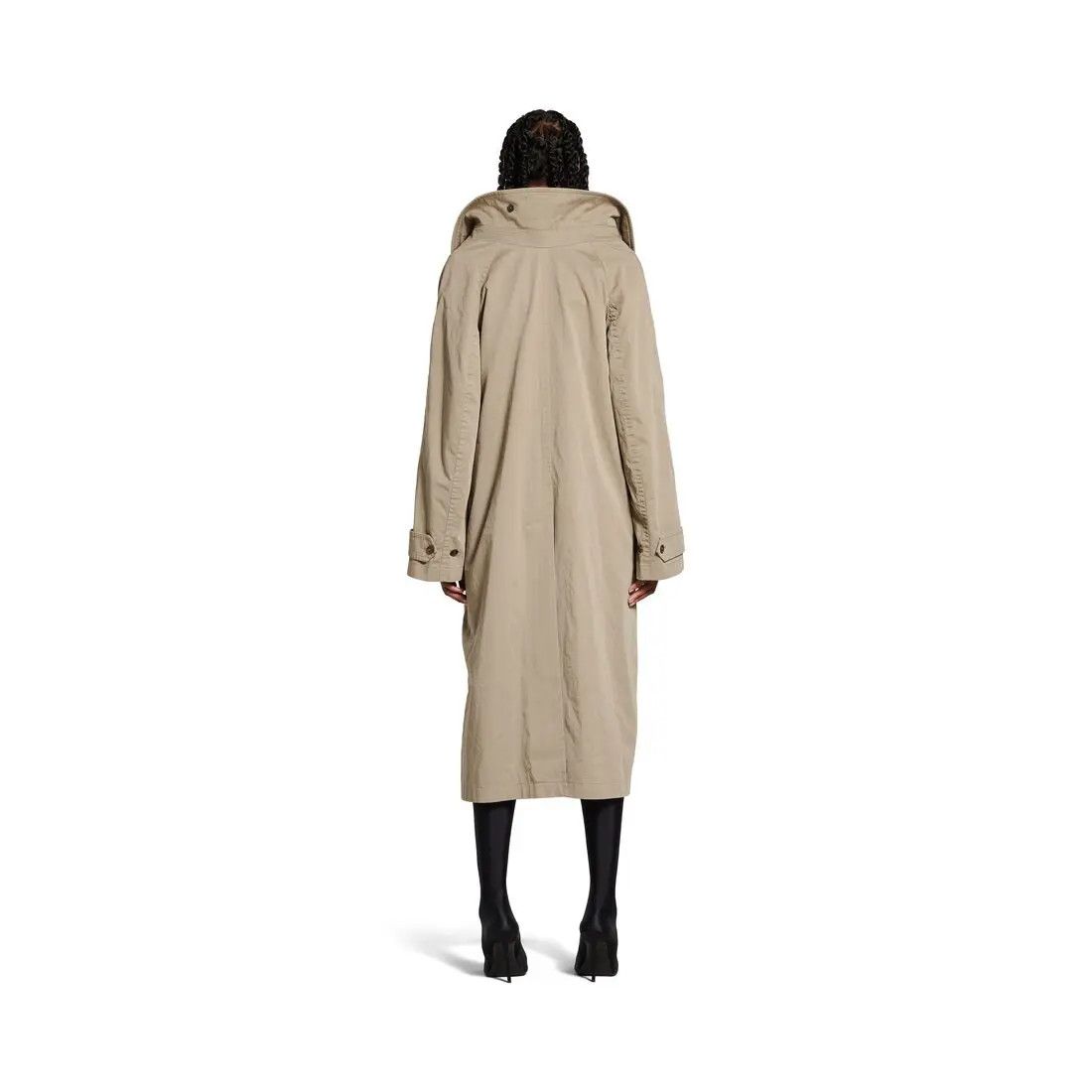 Balenciaga o1tr1nto1125 Off Shoulder Carcoat in Beige Size L / US 10 / IT 46 - 2 Thumbnail