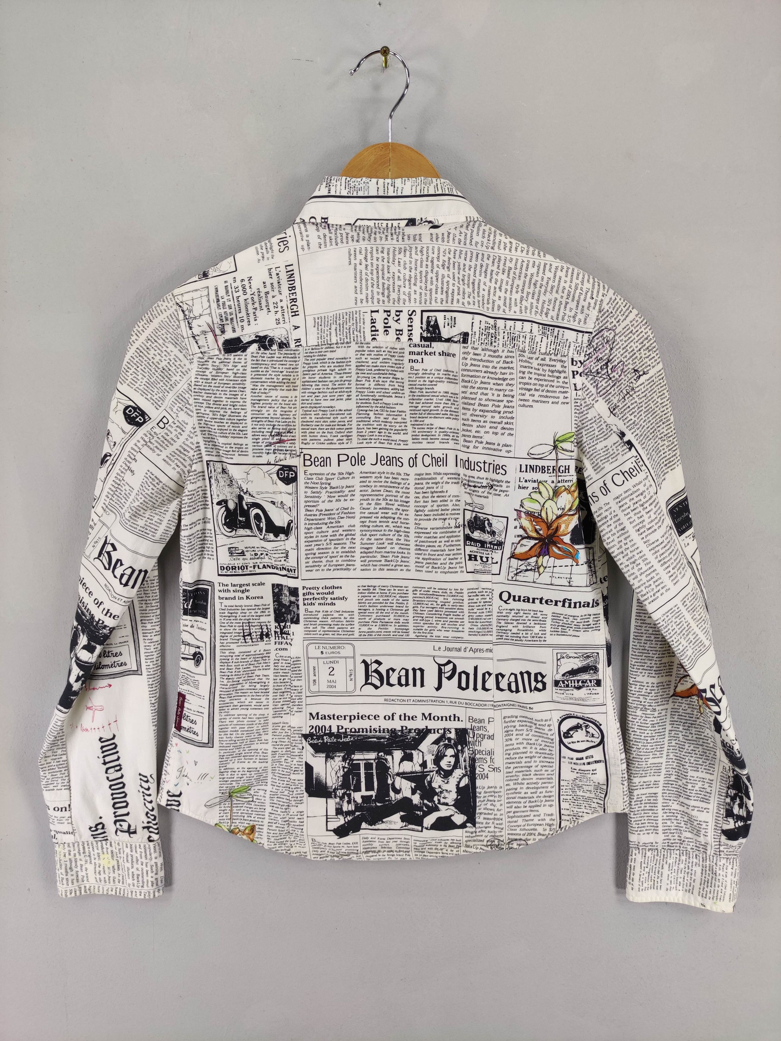 BEANPOLE Vintage Bean Pole Newspaper Shirt Button Up Long Sleeve Size XXS / US 00 / IT 34 - 8 Thumbnail