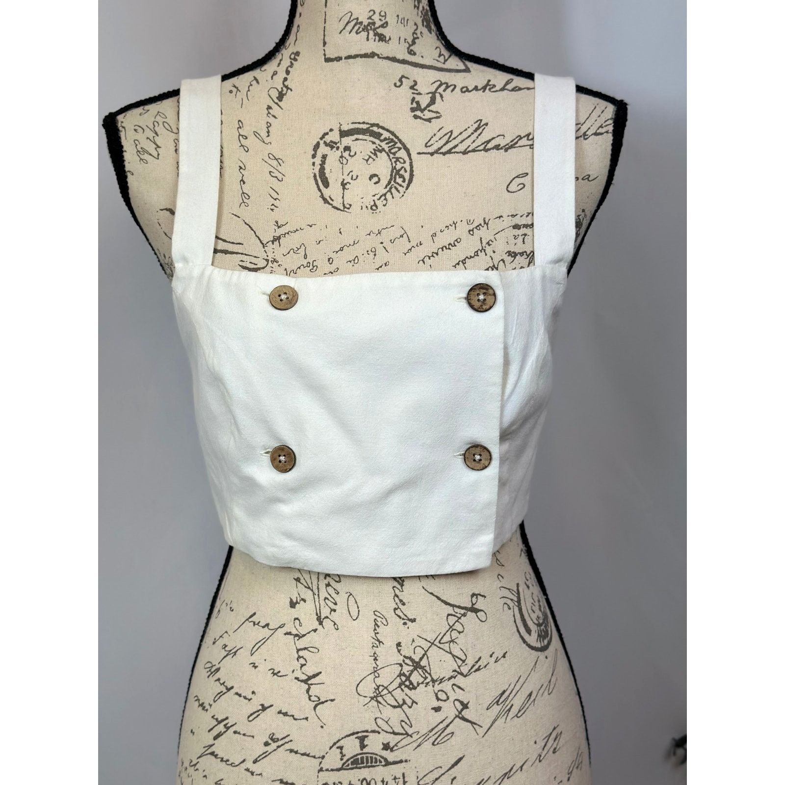 Free People Free People This is Love 4 Button Crop Top White M Size M / US 6-8 / IT 42-44 - 3 Thumbnail