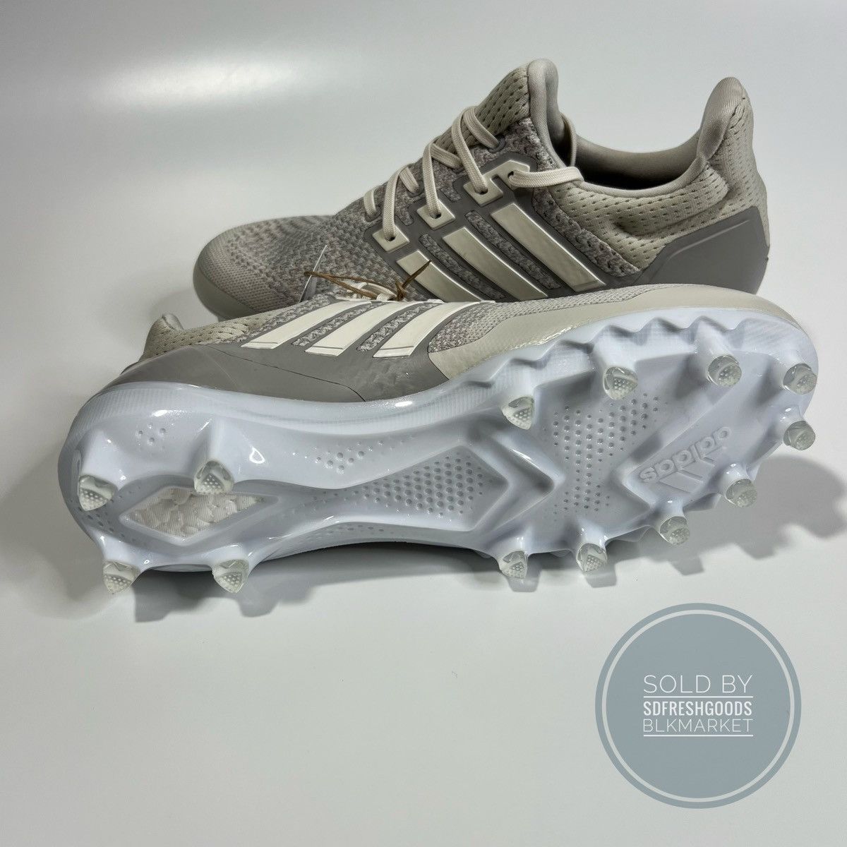 Adidas Adidas UltraBoost Footballs Cleats Talc Grey White Granite Size US 9.5 / EU 42-43 - 5 Thumbnail