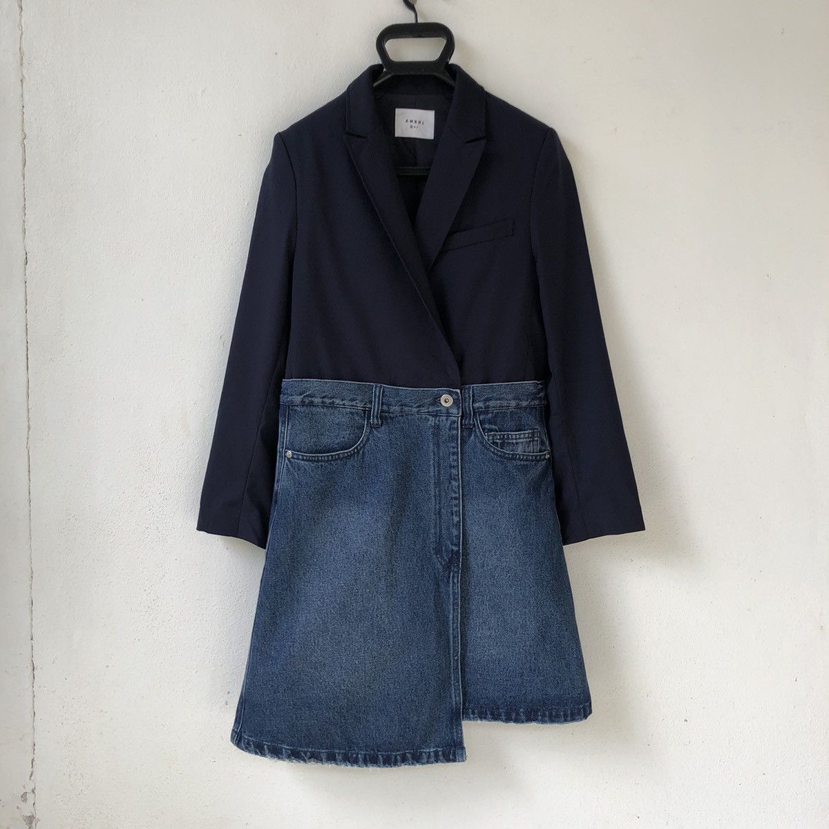 Designer AMERI Hybric Tailored Blazer Denim Skirt Dress Size S / US 4 / IT 40 - 4 Thumbnail
