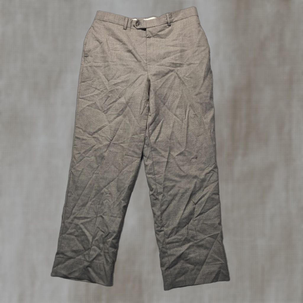 Jos. A. Bank Jos. A. Bank Traveler Collection Brown Tailored Fit Dress Pants 34x28 Men's Regular Classic Cotton Wool Size US 35 - 1 Thumbnail