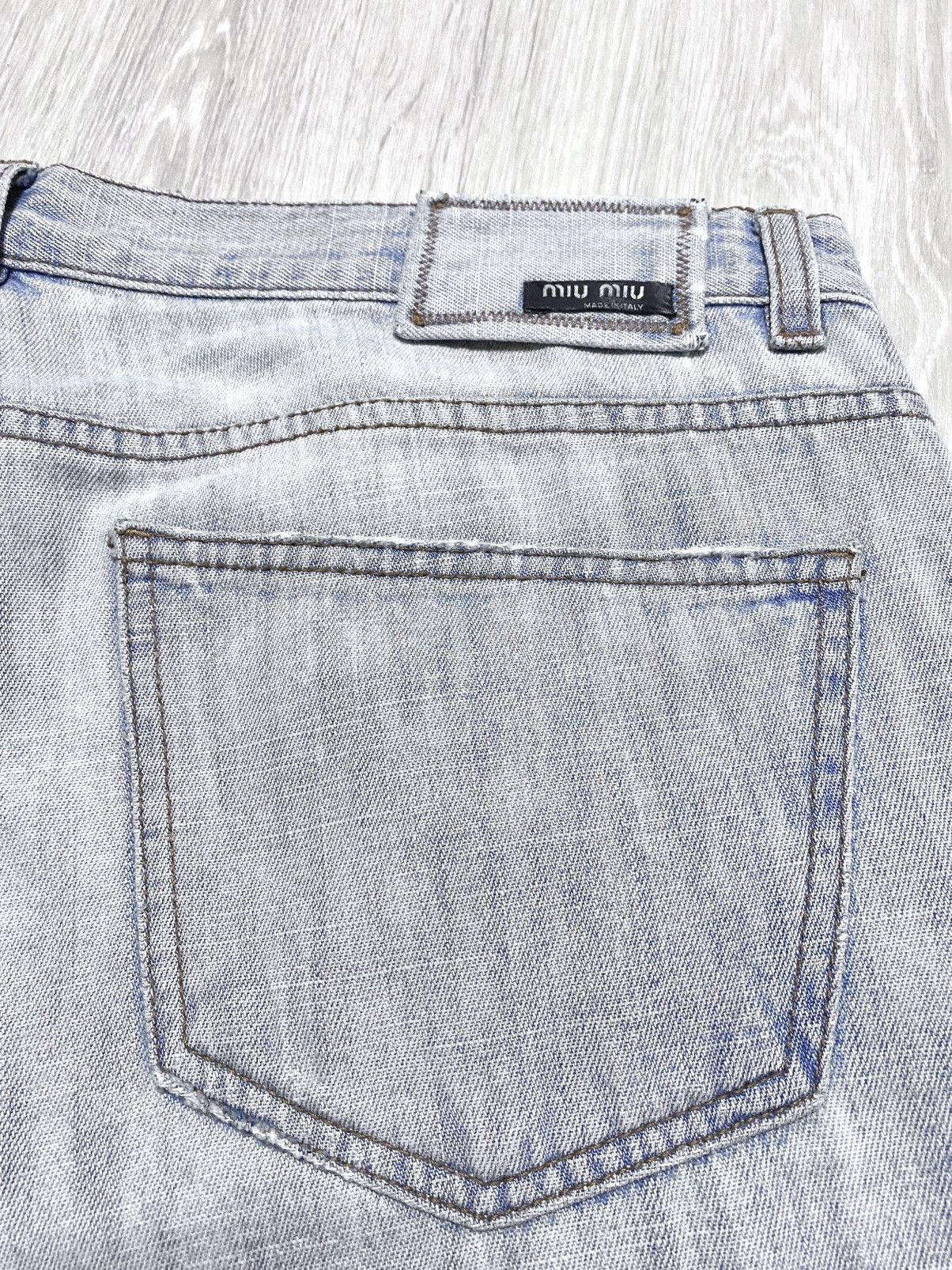 Miu Miu Vintage Archival Miu Miu Washed Blue Distressed Jeans Denim Size US 36 / EU 52 - 6 Thumbnail