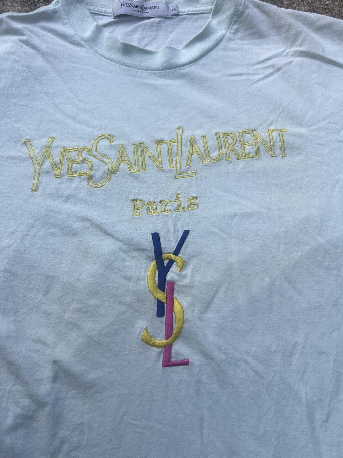 Yves Saint Laurent Yves Saint Laurent YSL Spell Out Embroidered Shirt Size US L / EU 52-54 / 3 - 3 Thumbnail