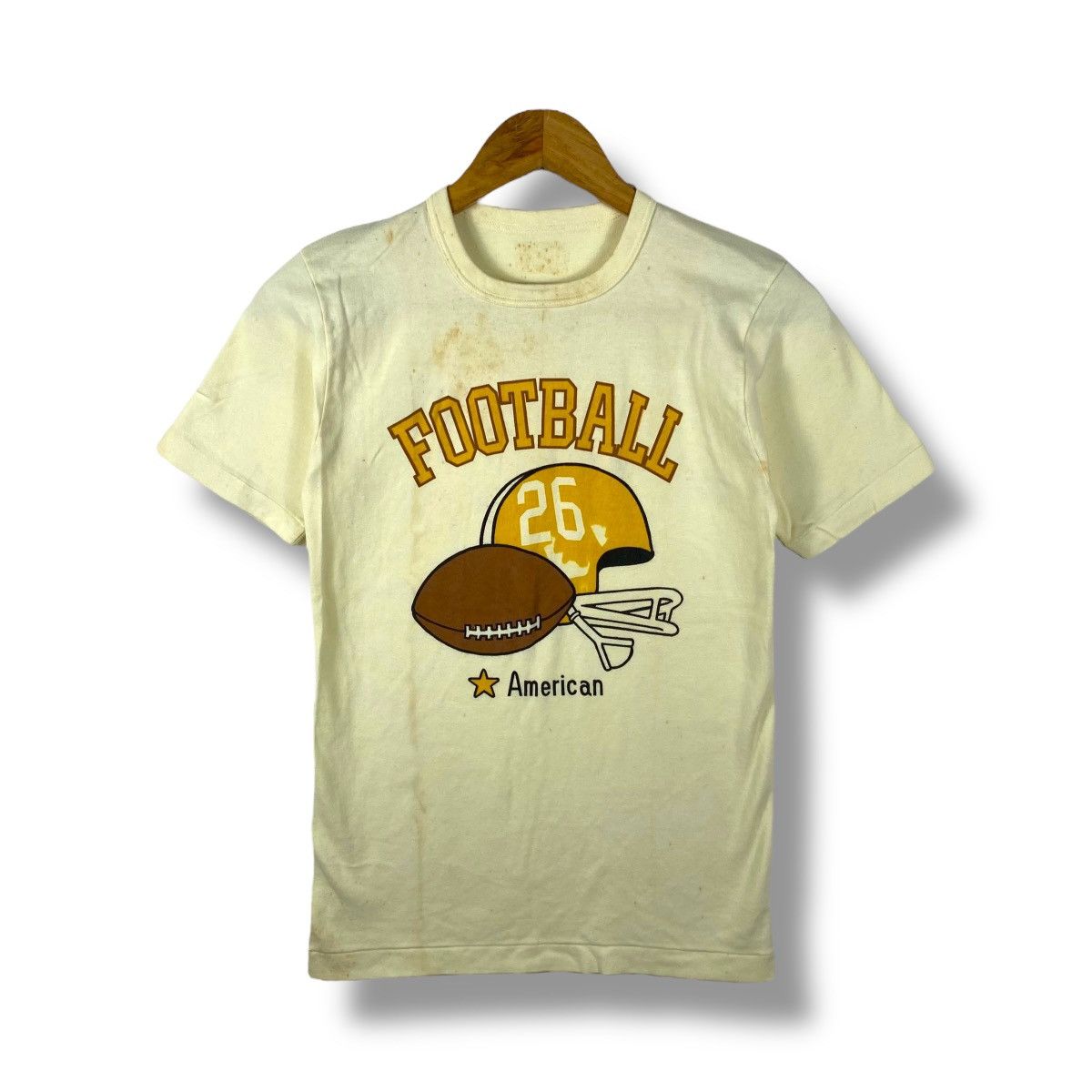 Vintage Vintage 80's AMERICAN FOOTBALL Graphic Tee Shirt Free Size Size US S / EU 44-46 / 1 - 1 Thumbnail