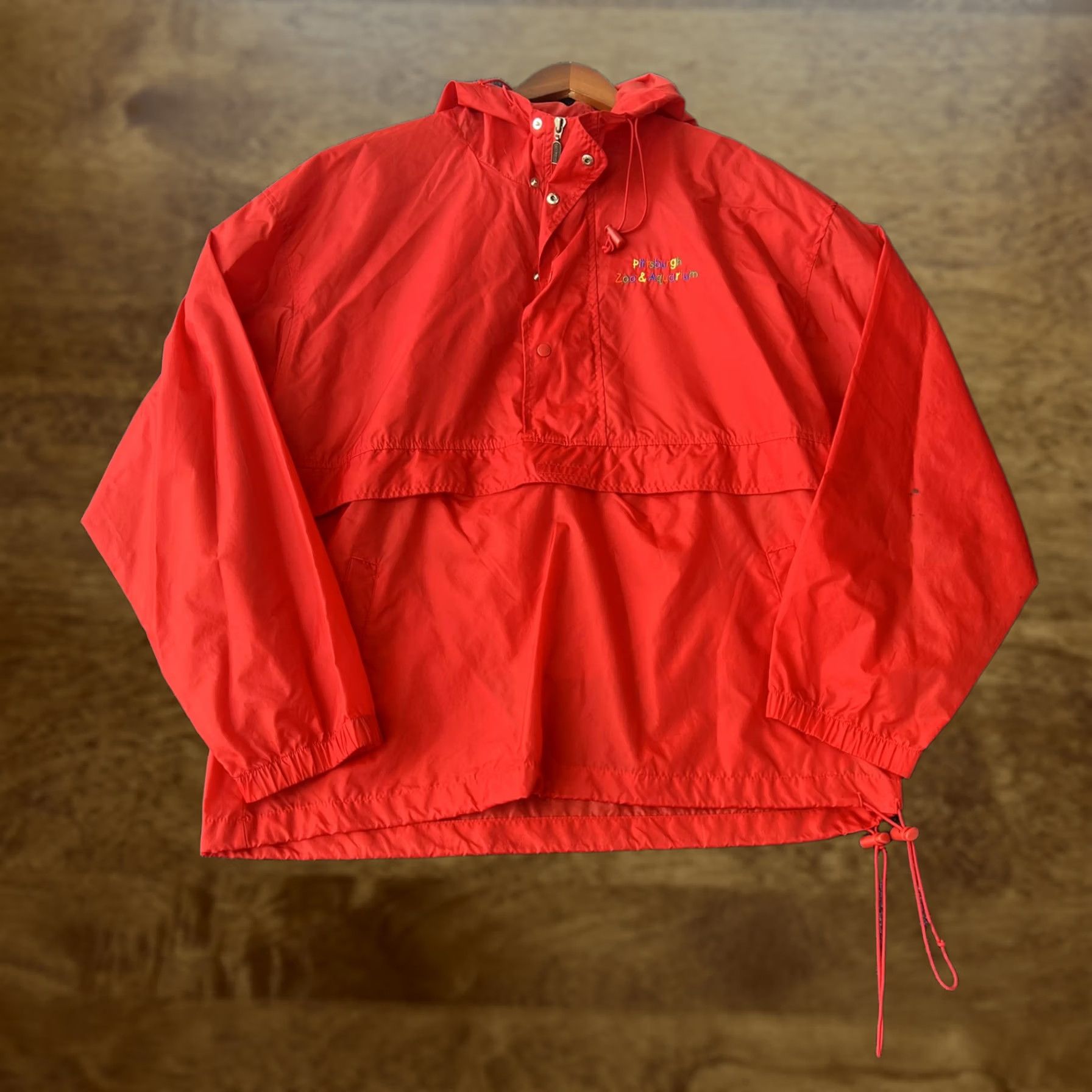 Holloway VINTAGE Y2K Pittsburgh Zoo & Aquarium Jacket Mens Med Red Hooded Windbreaker Size US M / EU 48-50 / 2 - 1 Thumbnail