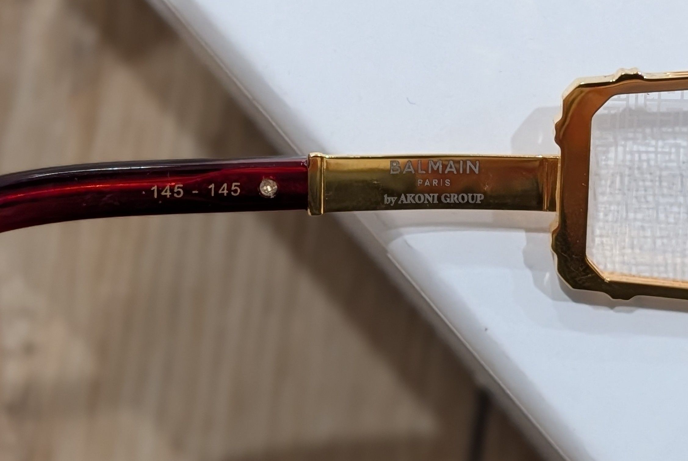 Balmain BALMAIN 75mm Shield Novelty Sunglasses Gold/Gold/Red Size ONE SIZE - 5 Thumbnail