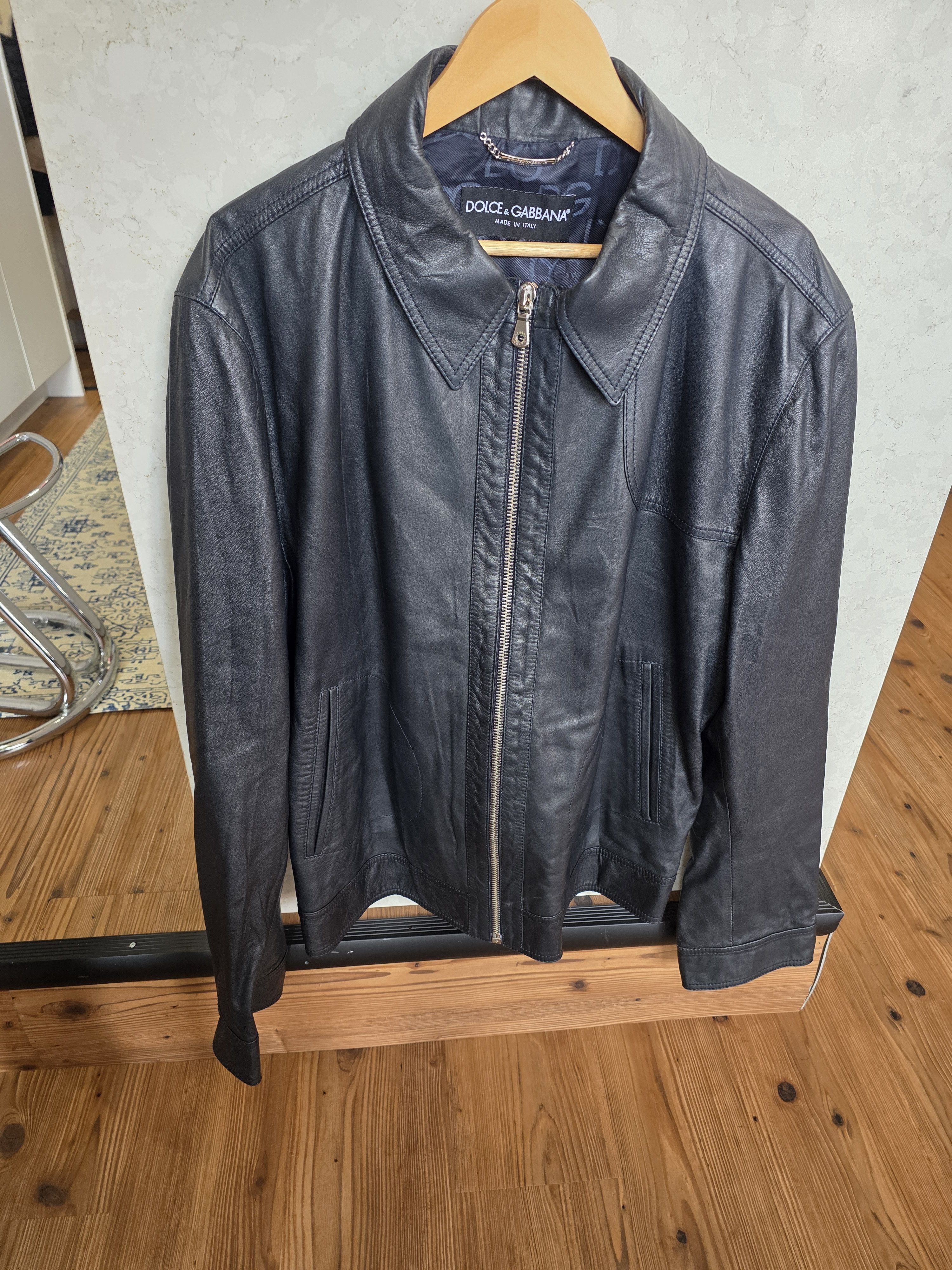 Dolce & Gabbana DOLCE & GABBANA LAMBSKIN Leather Jacket Size US XXL / EU 58 / 5 - 1 Thumbnail