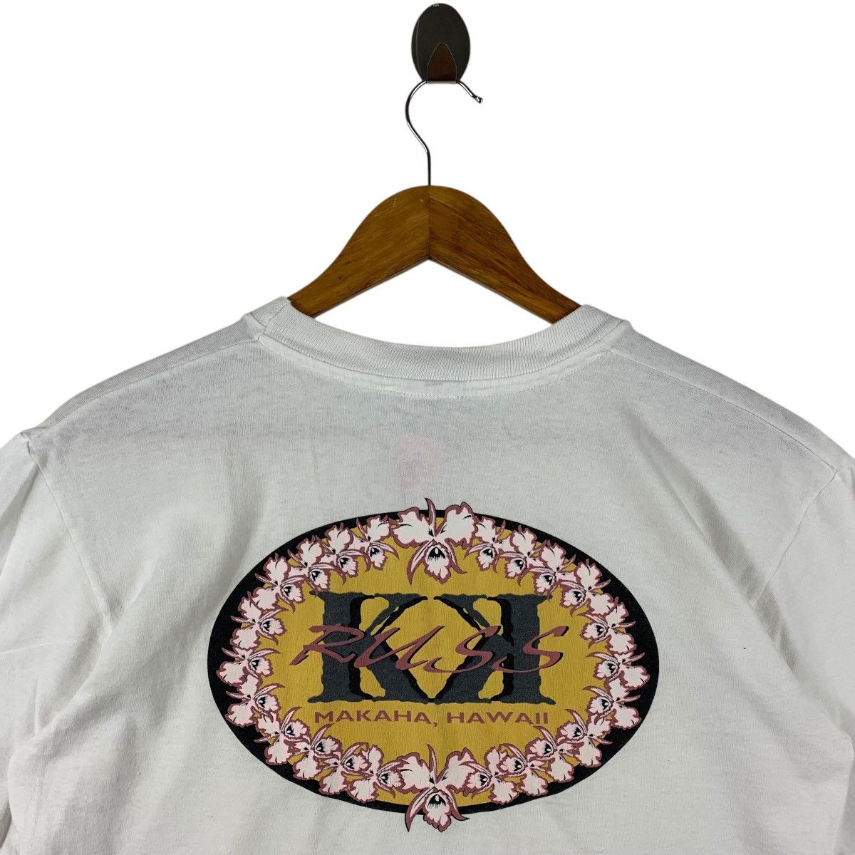 Vintage Vintage 90s RUSS K back hit back print tee shirt Size US S / EU 44-46 / 1 - 10 Thumbnail