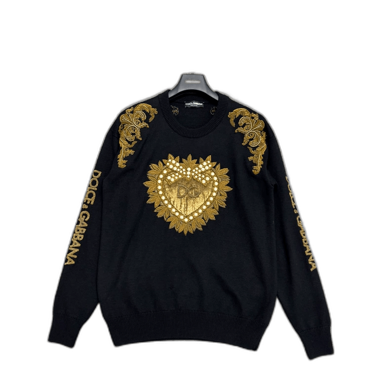 Dolce & Gabbana DG gold embroidery wool sweater Size US L / EU 52-54 / 3 - 1 Thumbnail