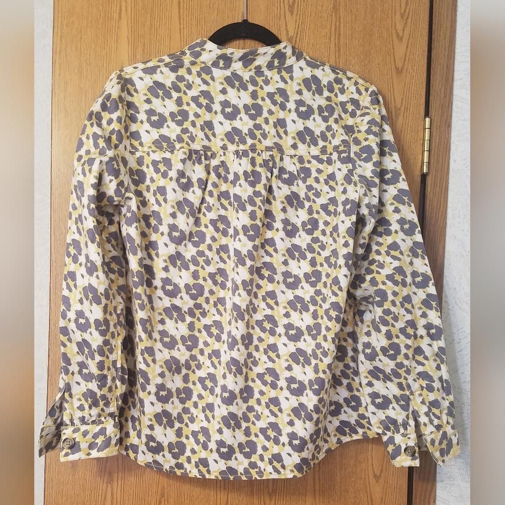 Designer Cabi Yellow and Gray Patterned Blouse Size Small Size S / US 4 / IT 40 - 2 Thumbnail