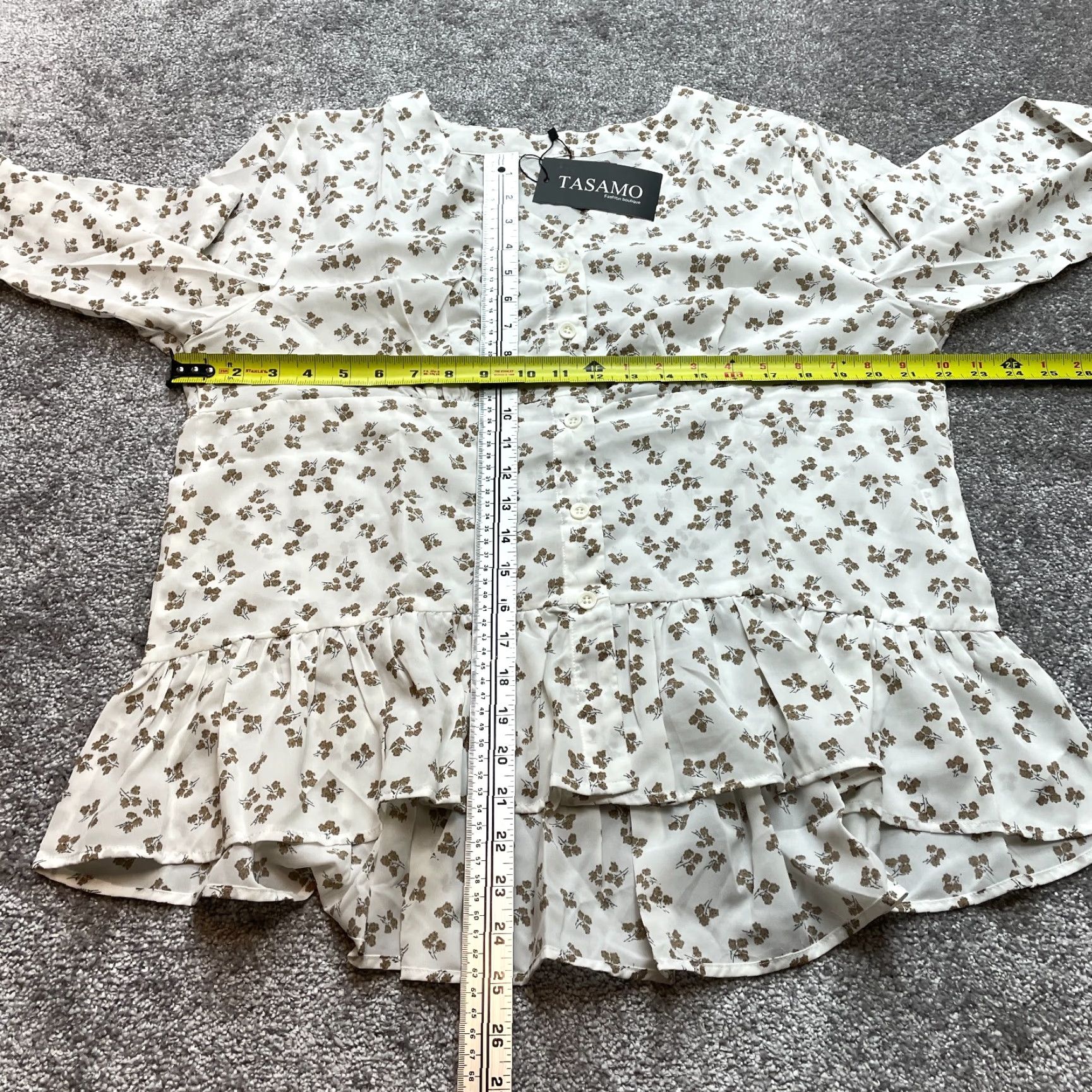 Vintage VINTAGE Tasamo Blouse Shirt Womens 2XL White Floral Button Up Long Sleeve NWT Size XXL / US 16-18 / IT 52-54 - 5 Thumbnail