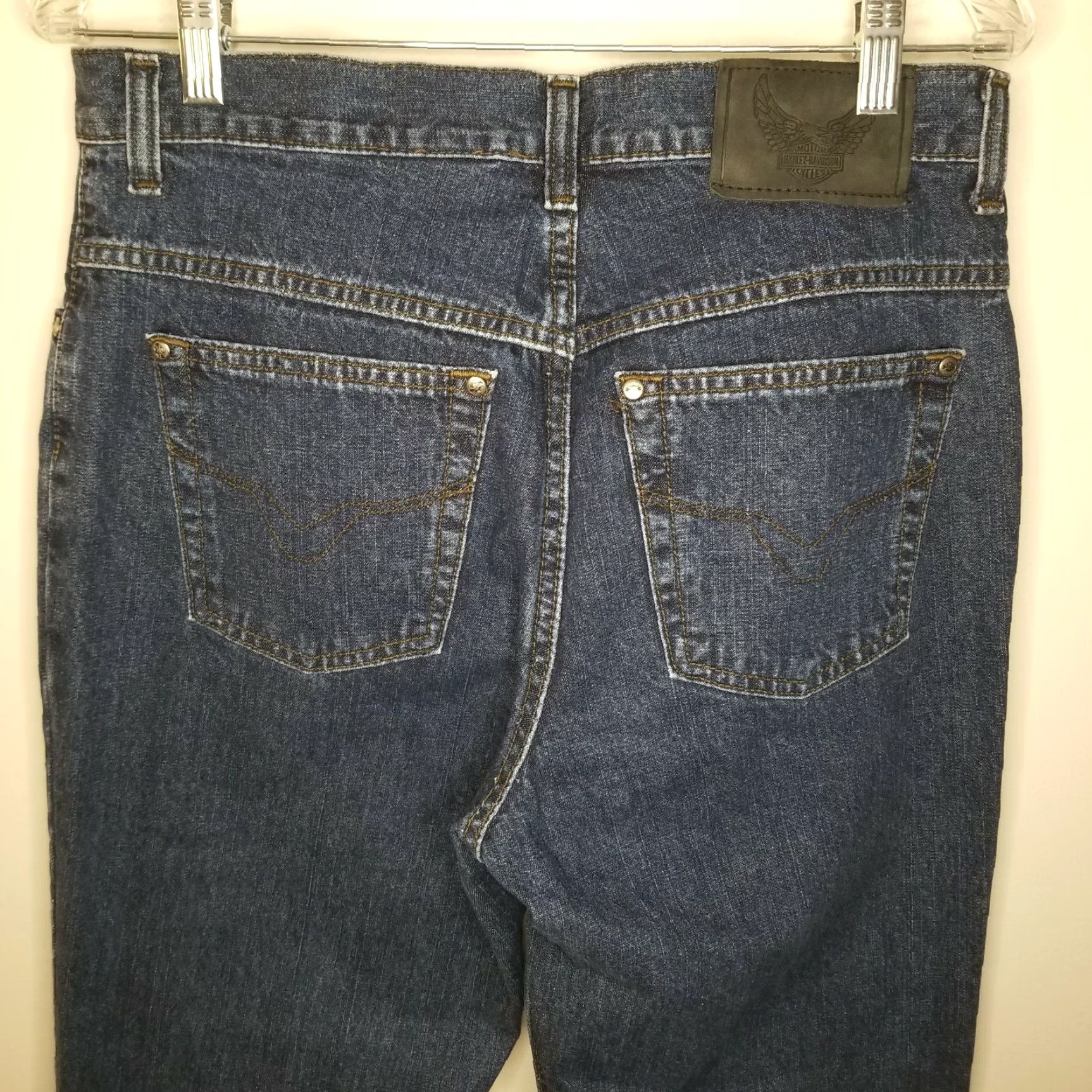 Harley Davidson VINTAGE Harley-Davidson Jeans Women Straight Lace-Up Blue 32x30 Adult Women blue jeans? Size 32" / US 10 / IT 46 - 6 Thumbnail