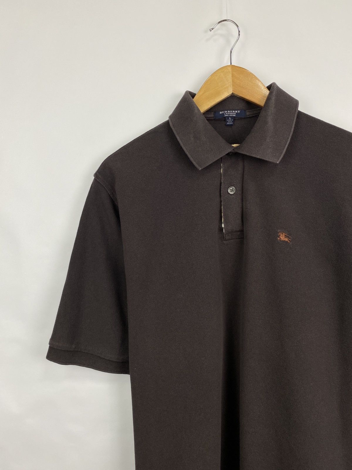 Burberry 🇬🇧 Vintage 90s Burberry London Polo T-Shirt Retro Rare Hype Size US L / EU 52-54 / 3 - 2 Thumbnail
