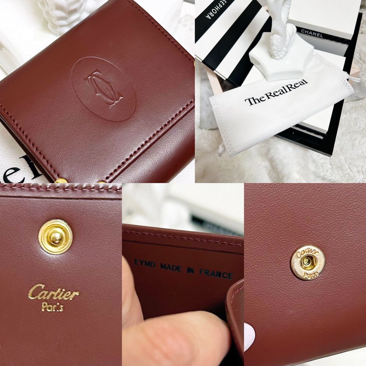 Cartier Authentic Cartier Rare Vintage Maroon Coin / Change Purse Size ONE SIZE - 9 Thumbnail