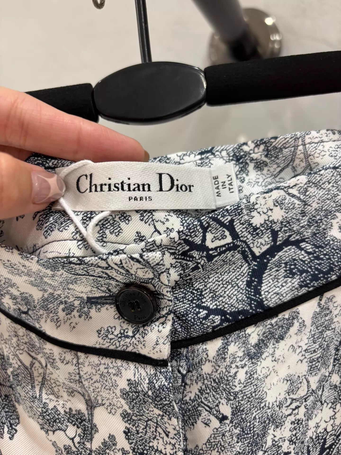 Dior Dior Jungle Ink Blue 100% Silk NOS Pants 36 Size 26" / US 2 / IT 38 - 3 Thumbnail