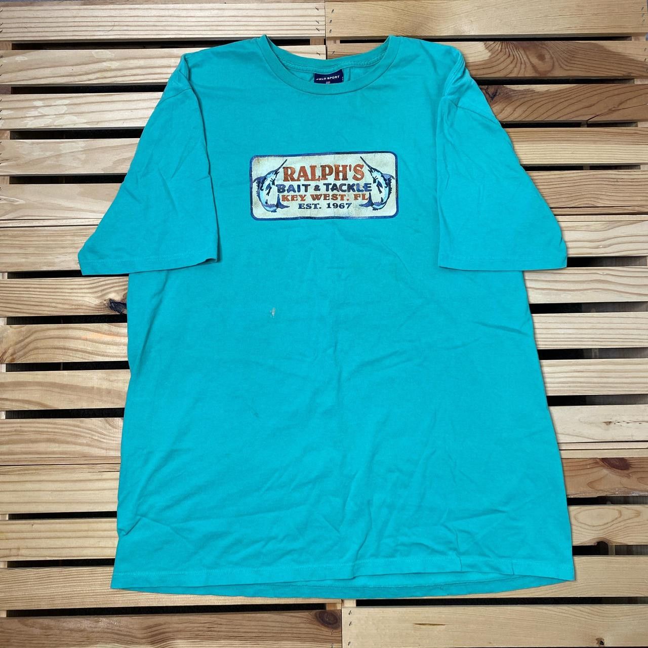 Polo Ralph Lauren Vintage Polo Sport Ralph Lauren Green Fishing Tee Size Large Size US L / EU 52-54 / 3 - 1 Thumbnail