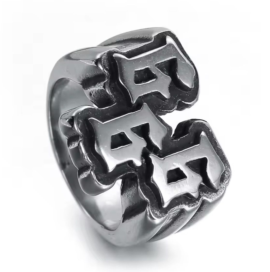 Jewelry HARDCORE Gothic 666 Ring - Aesthetic Biker Band ( Size 7-14) Size ONE SIZE - 1 Thumbnail